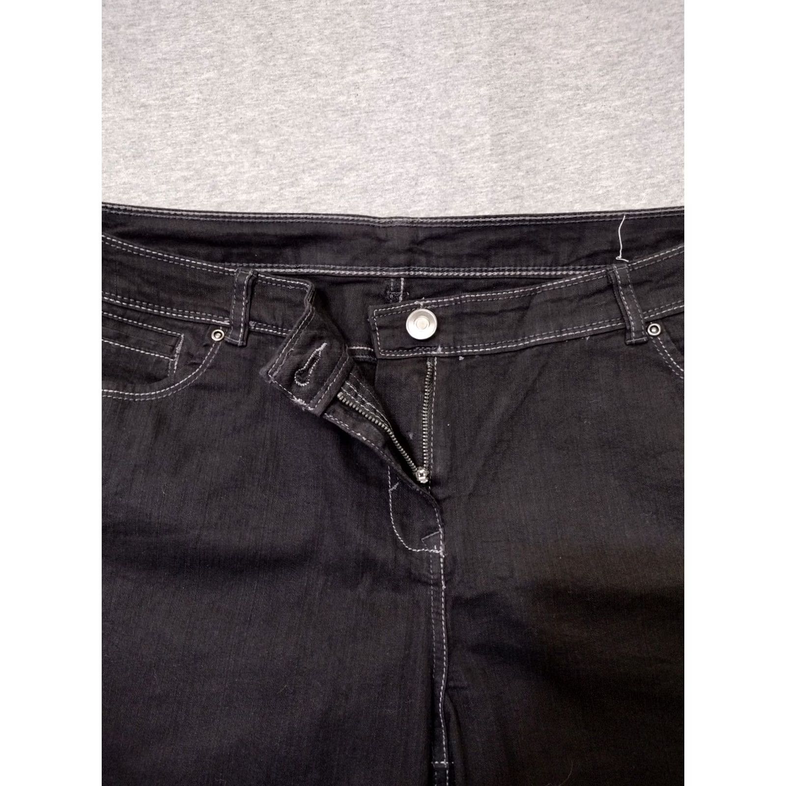Denime Unbranded Women Stretch Skinny Denim Jeans 20 Black Size 42" / US 20 - 3 Thumbnail