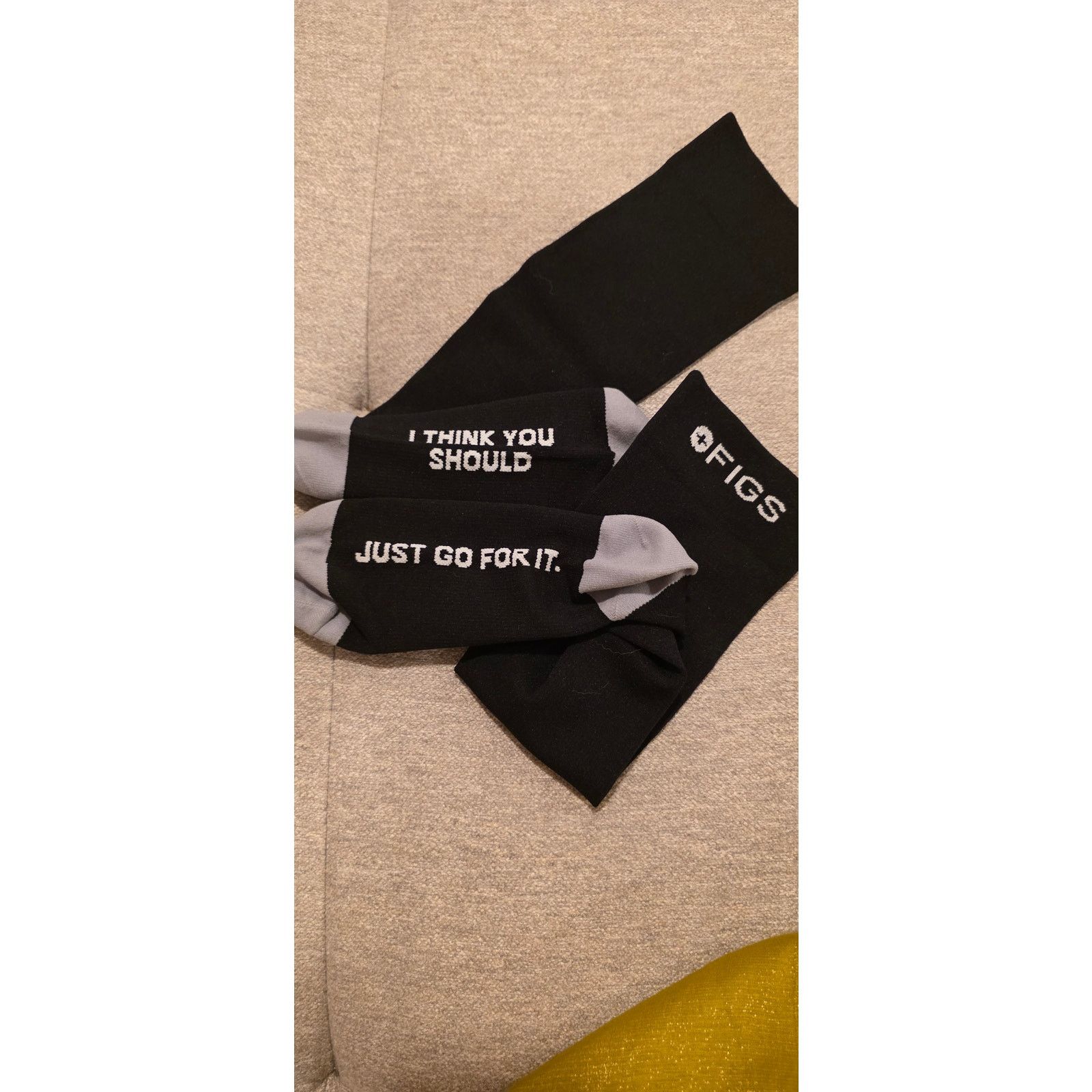 Other FIGS Black Compression Socks S NWOT "JUST GO FOR IT" Size ONE SIZE - 7 Thumbnail