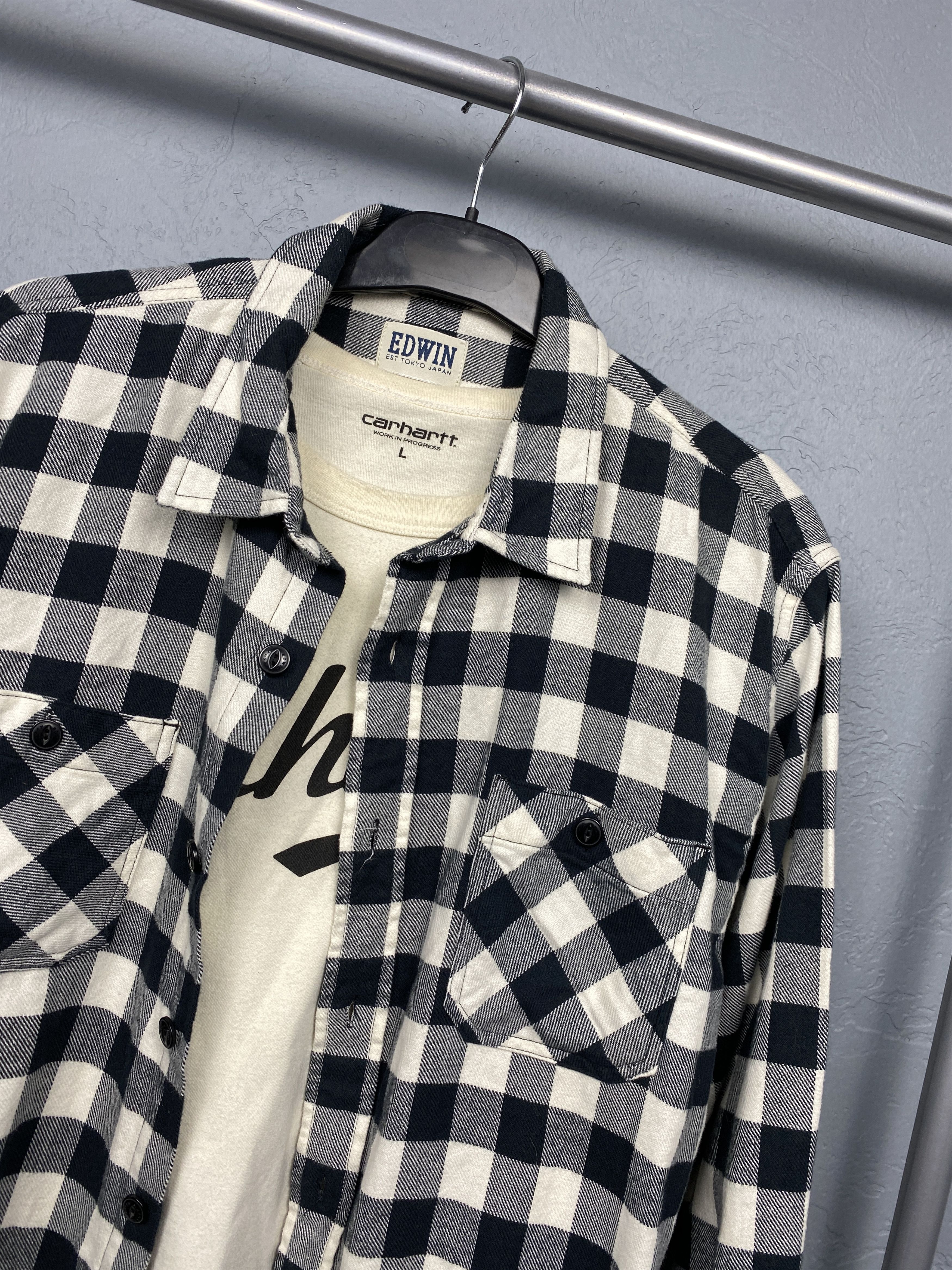 Edwin Edwin Vintage Mens Labour Flannel Plaid Shirt Size US L / EU 52-54 / 3 - 2 Thumbnail