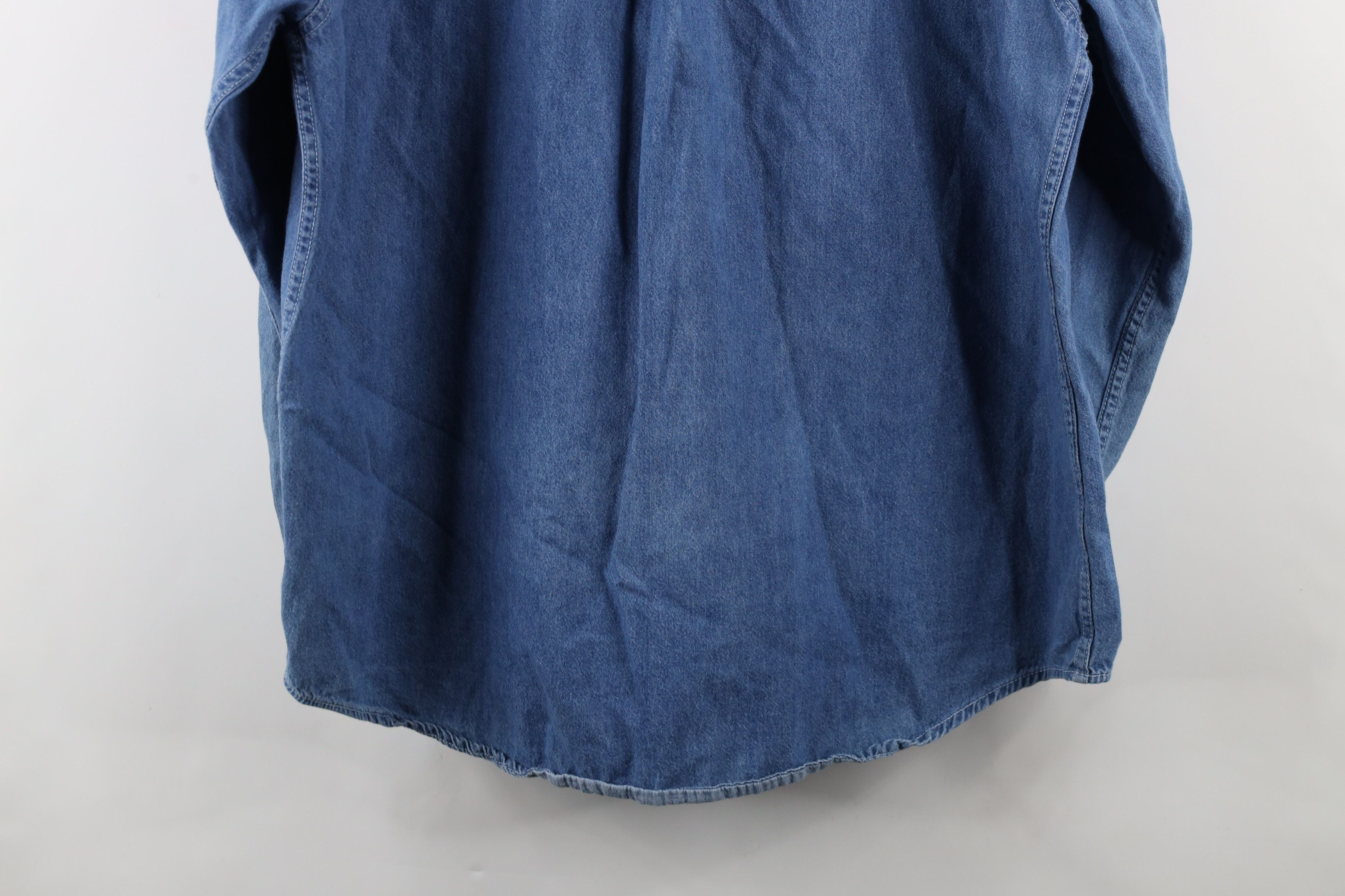 Vintage Vintage 90s Streetwear Denim Jean Button Down Shirt Blue Size US XL / EU 56 / 4 - 12 Thumbnail