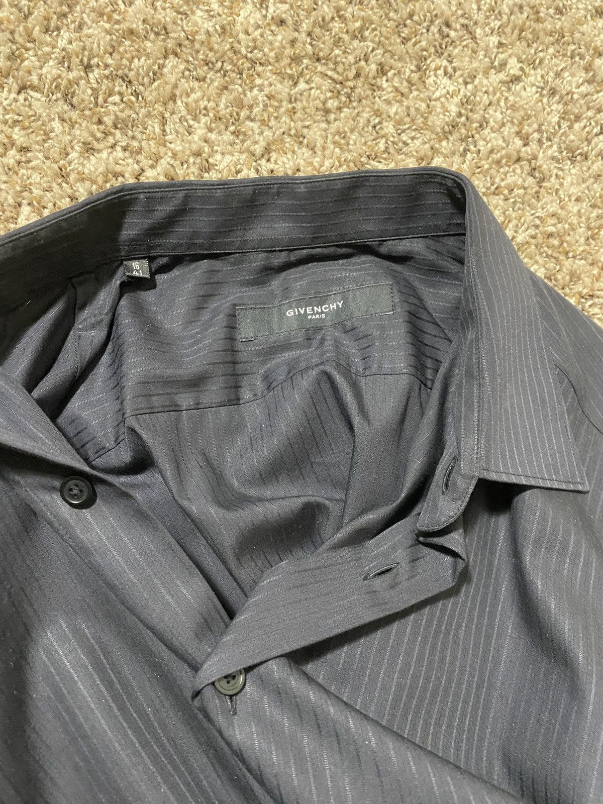 Givenchy Givenchy Tisci Black Pinstripe Dress Shirt Size 41 Large Size US L / EU 52-54 / 3 - 3 Thumbnail
