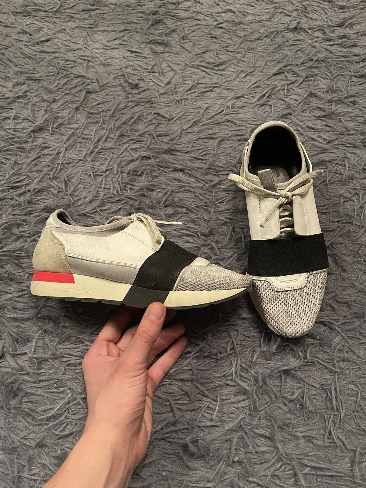 image of Race Runner Avant Garde Sneakers in White/Grey, Women's (Size 7)