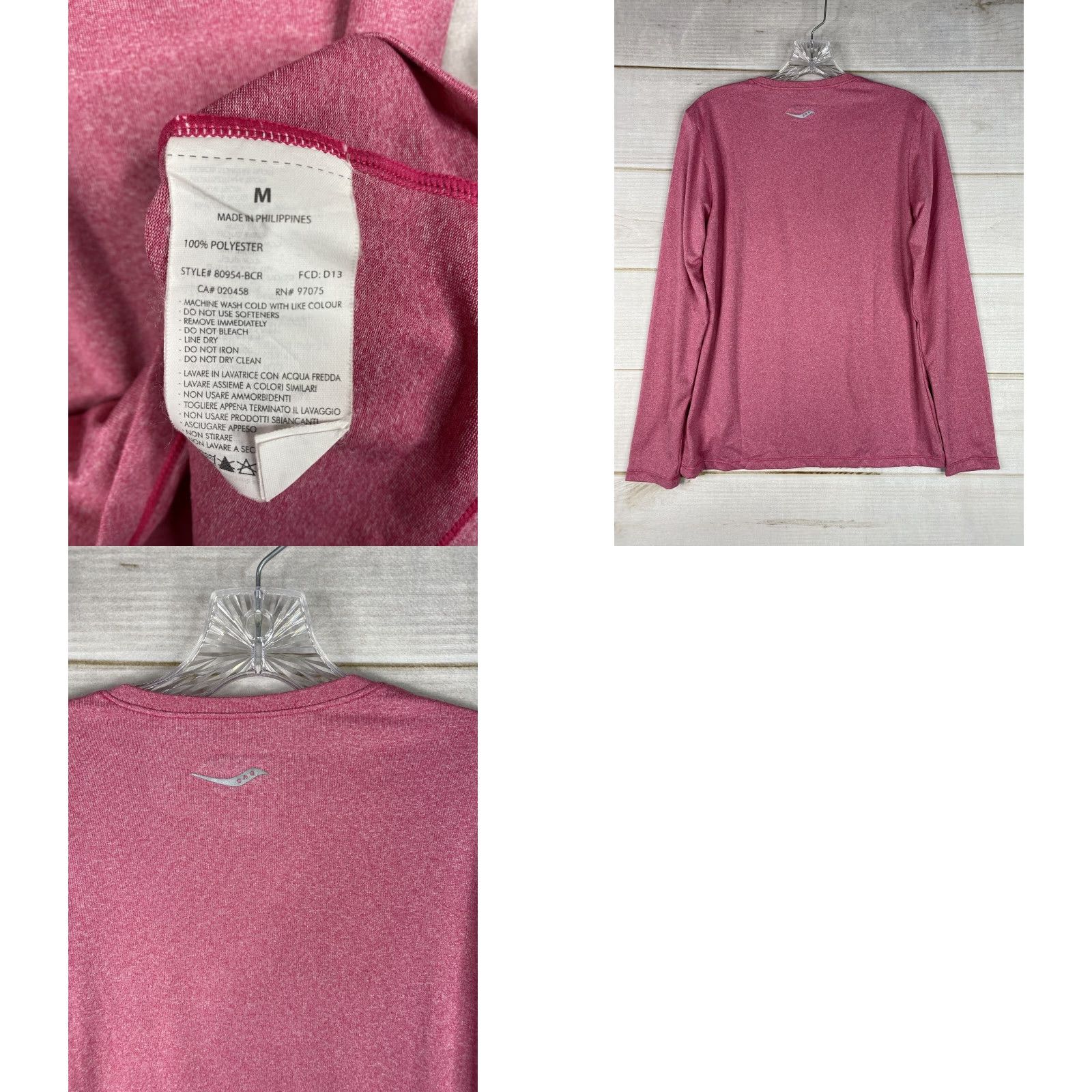 Saucony Saucony Shirt Womens M Pink Activewear Top Long Sleeve Size M / US 6-8 / IT 42-44 - 8 Thumbnail