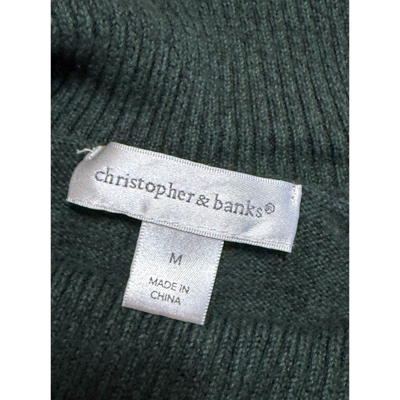 Vintage Christopher & Banks Sweater Women's Medium Green Turtleneck Pullover Knit Cotton Casual Fall Winter Pullover Womens M Green Sweater Size M / US 6-8 / IT 42-44 - 6 Thumbnail