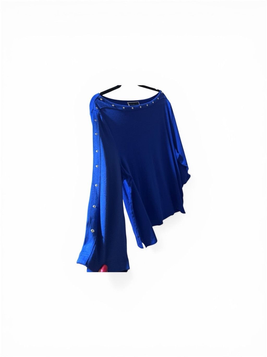 Karen Walker Karen Scott Silver-Tone Stud Boat-Neck Top NWT 2X Size XXL / US 16-18 / IT 52-54 - 5 Thumbnail