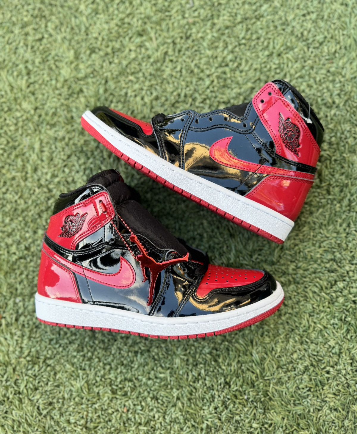 Jordan Brand New Nike Air Jordan 1 Retro OG High Patent Bred - Size 7 Size US 7 / EU 40 - 1 Thumbnail