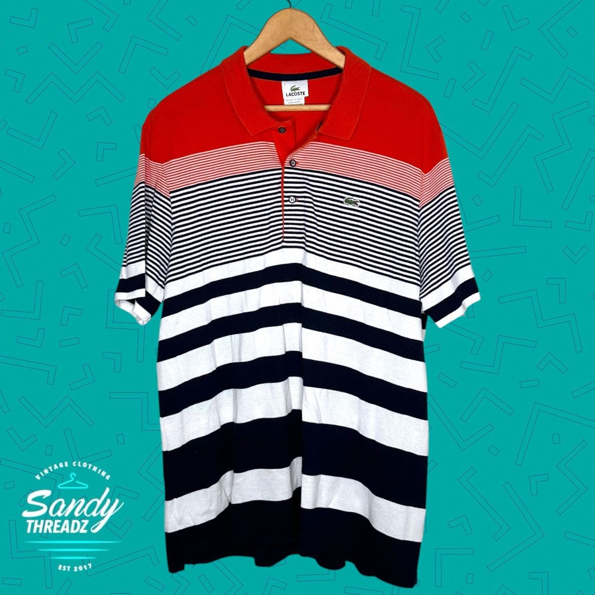 Lacoste Lacoste Striped Polo Shirt Size US L / EU 52-54 / 3 - 3 Thumbnail