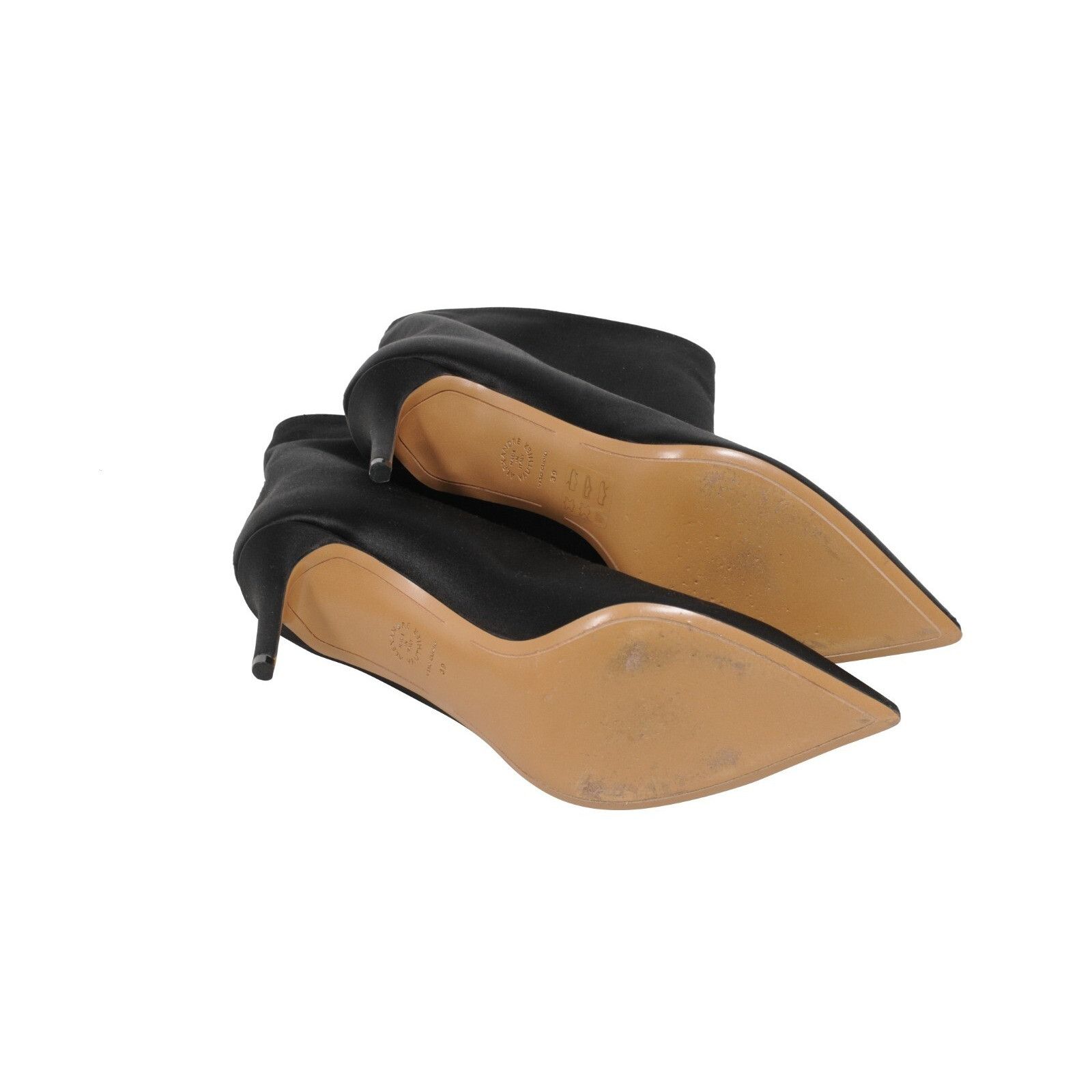 Alexandre Vauthier Alex Boots Black Satin Stiletto Pointed Toe Size US 9 / IT 39 - 7 Thumbnail