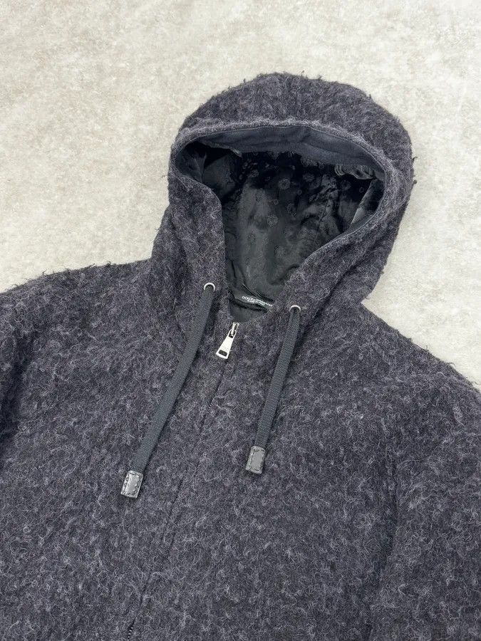 Dolce & Gabbana 2010s Dolce & Gabbana Grey Spiky Wool Zip-Up Jacket Size US M / EU 48-50 / 2 - 5 Thumbnail