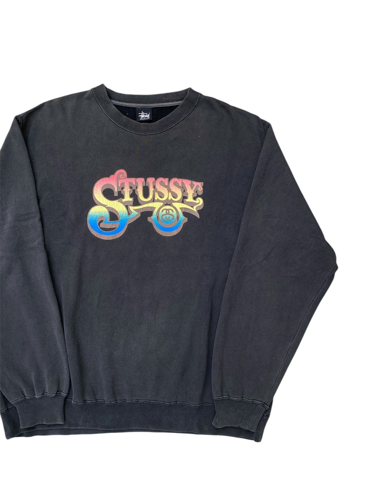 Stussy × Vintage 2000s Vintage Stussy Rainbow Logo Sweatshirt Size US M / EU 48-50 / 2 - 2 Thumbnail