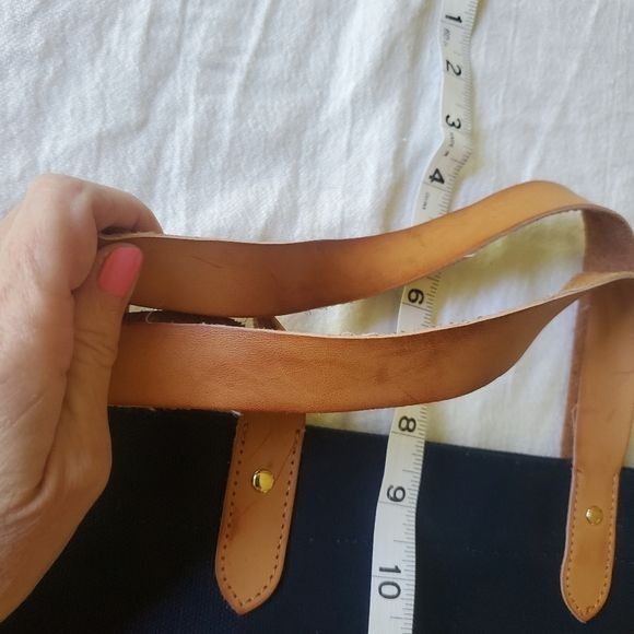 Barneys New York Barneys New York + Canvas Blue & Leather Handled Tote with P Size ONE SIZE - 11 Thumbnail