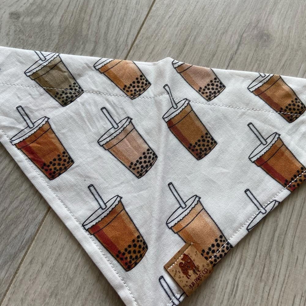 Designer Boba Tea Dog Bandana Size ONE SIZE - 4 Thumbnail