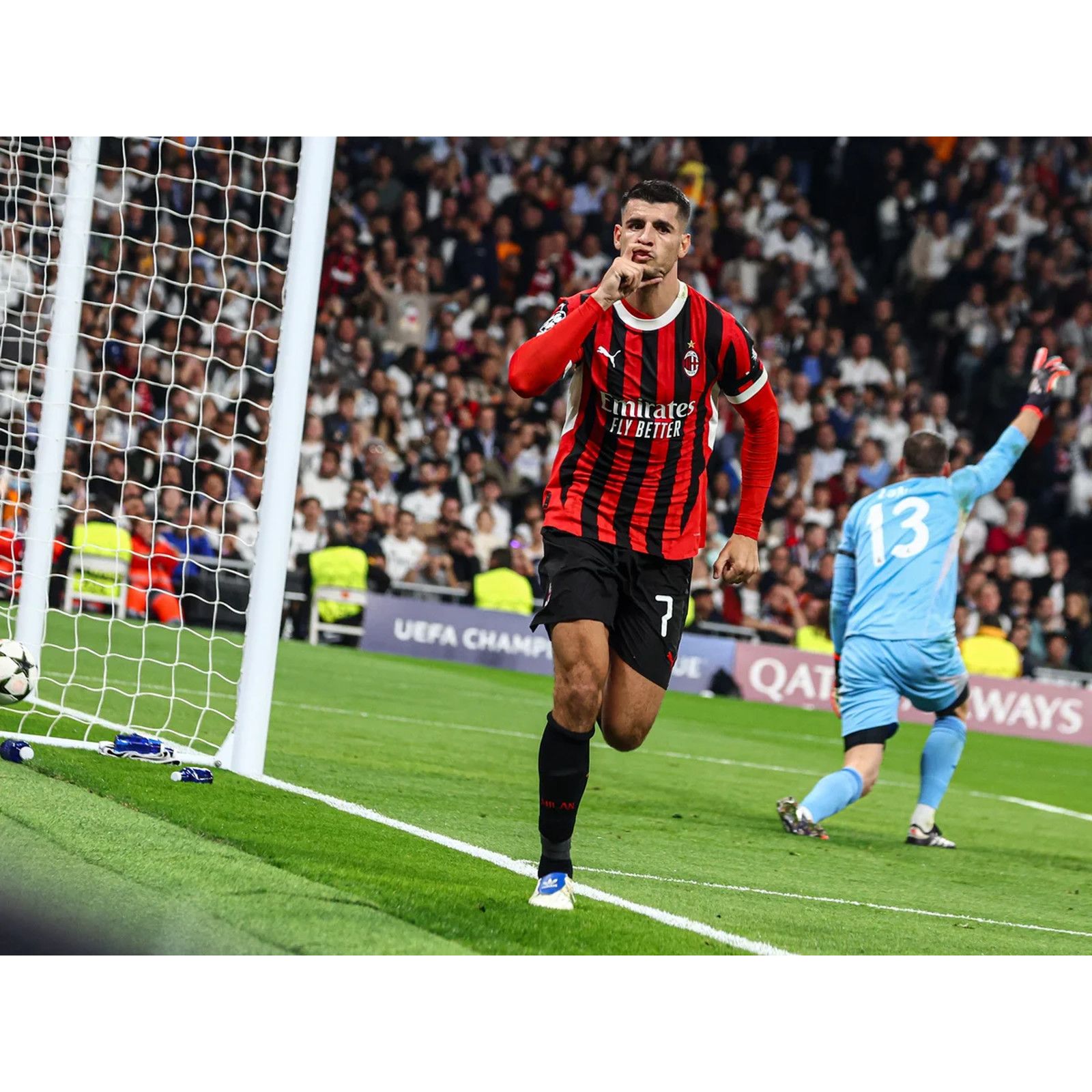 Puma AC Milan Alvaro Morata Signed Training Worn Jersey Puma Sz L Size US L / EU 52-54 / 3 - 15 Thumbnail