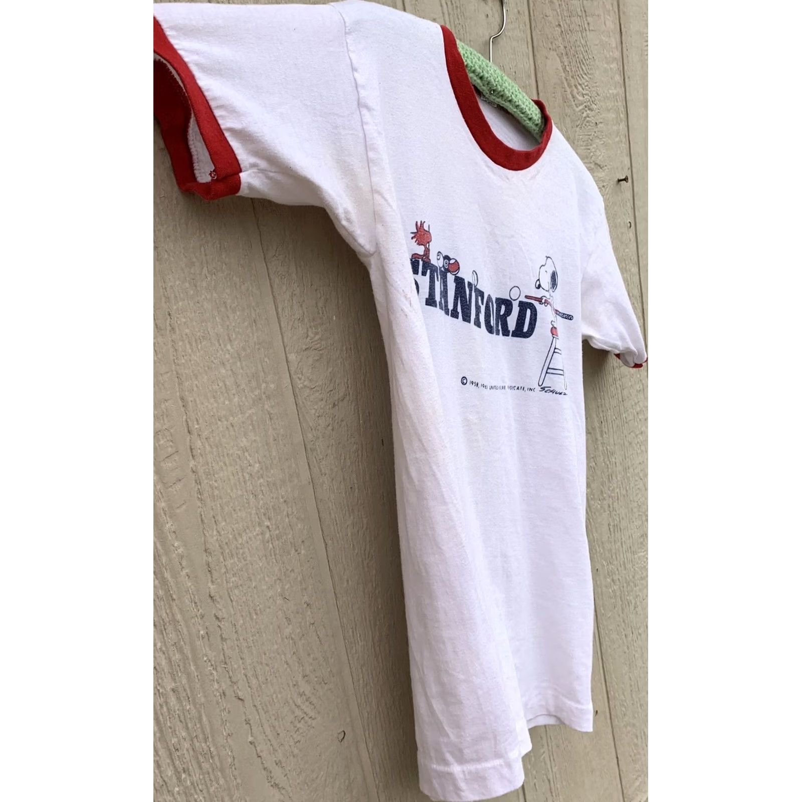 Champion VINTAGE Champion Stanford ringer tee T-Shirt Snoopy Peanuts Pool Game Champion blue bar M Mens Shirts Theme California Cartoon University Size US M / EU 48-50 / 2 - 6 Thumbnail
