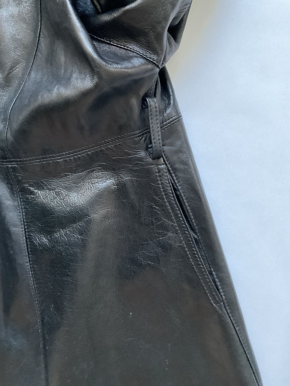 Vintage Leather coat with beautiful studded neckline Size XL / US 12-14 / IT 48-50 - 12 Thumbnail