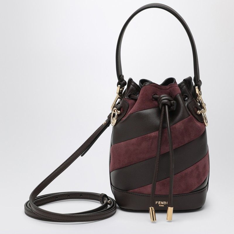 Fendi Fendi Mon Tresor Mini Bag In Two-Tone Inlaid Leather And Suede Size ONE SIZE - 1 Thumbnail