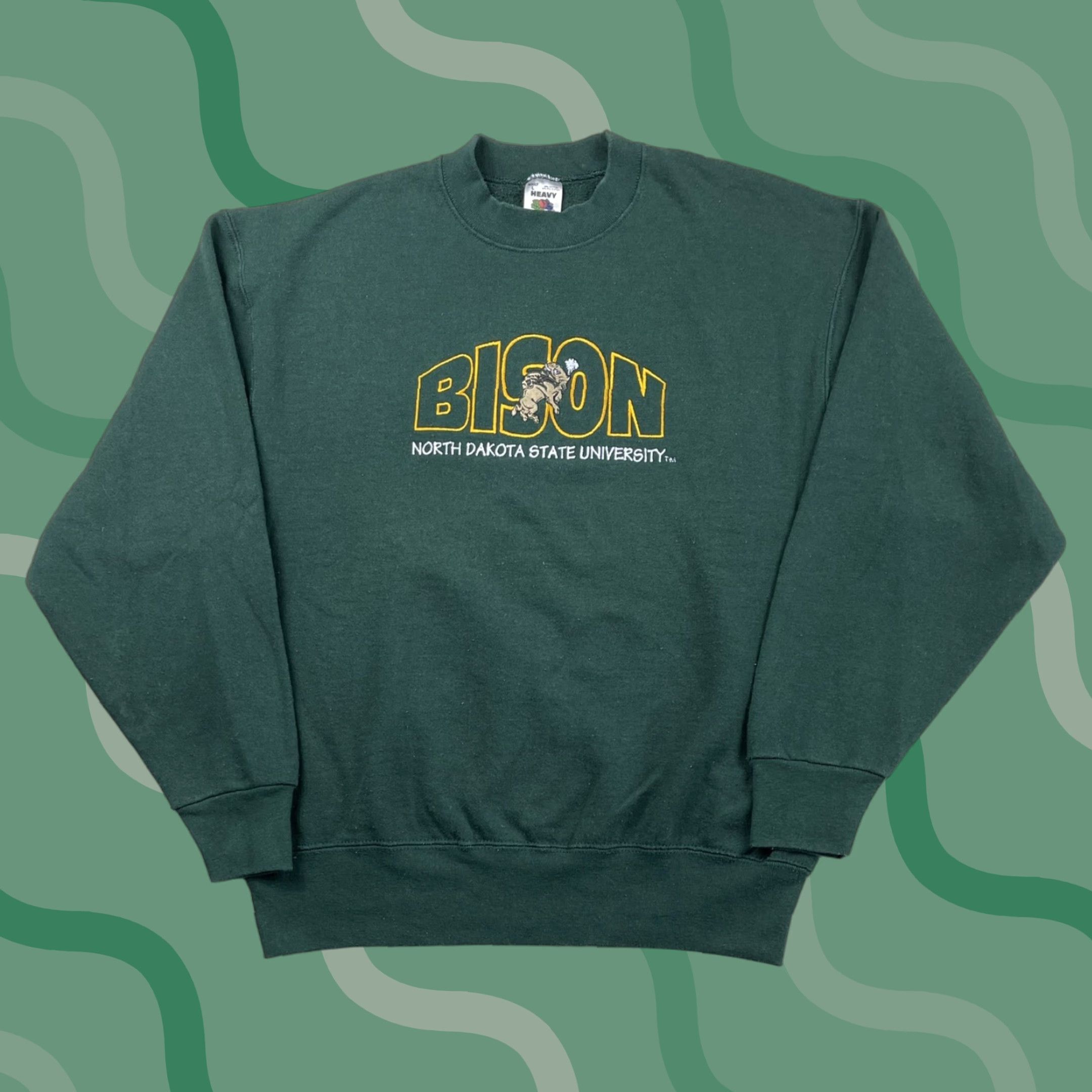 Fruit Of The Loom Vtg 90s North Dakota State University Crewneck Sweatshirt Sz L Bison Made In USA Size US L / EU 52-54 / 3 - 1 Thumbnail