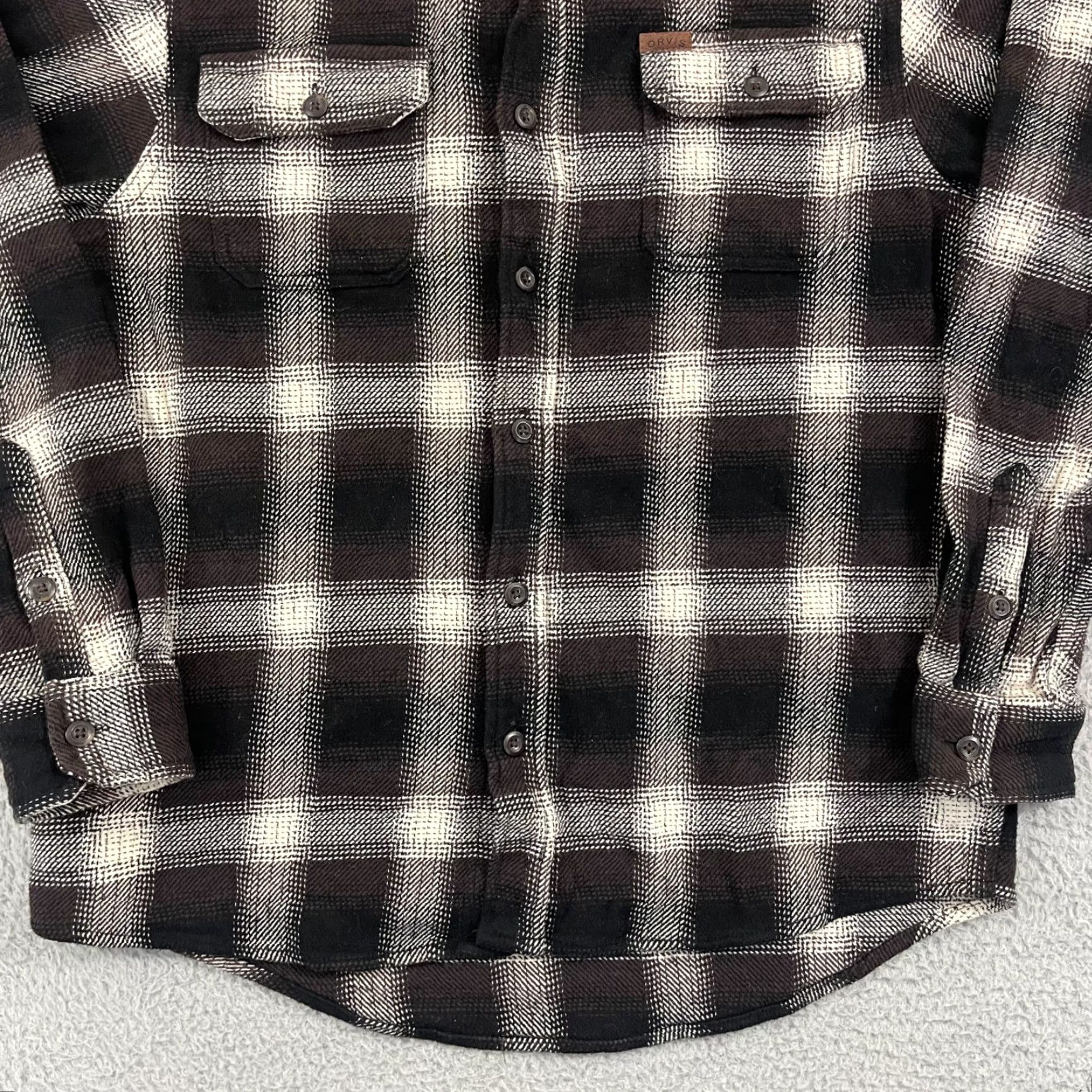 Orvis Orvis Shirt Mens M Brown Plaid Flannel Long Sleeve Button Pocket Heavy Cotton Size US M / EU 48-50 / 2 - 2 Thumbnail