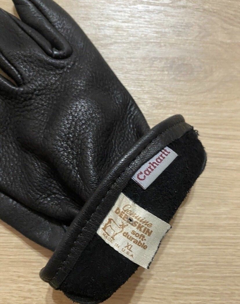 Vintage Vintage 90’s Carhartt Genuine Deerskin Leather Black Gloves Size ONE SIZE - 3 Thumbnail