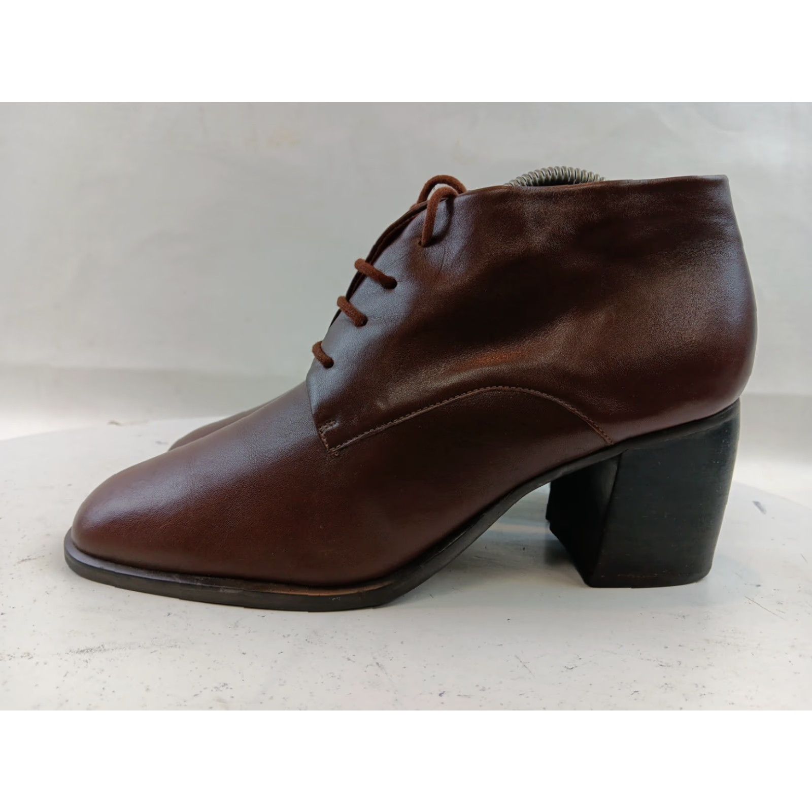 Etienne Aigner Etienne Aigner Pinto Boots Women Ankle Brown Leather Lace Up Block Heel 2 in Size 10 M Casual Fall Winter Spring Size US 10 / IT 40 - 5 Thumbnail