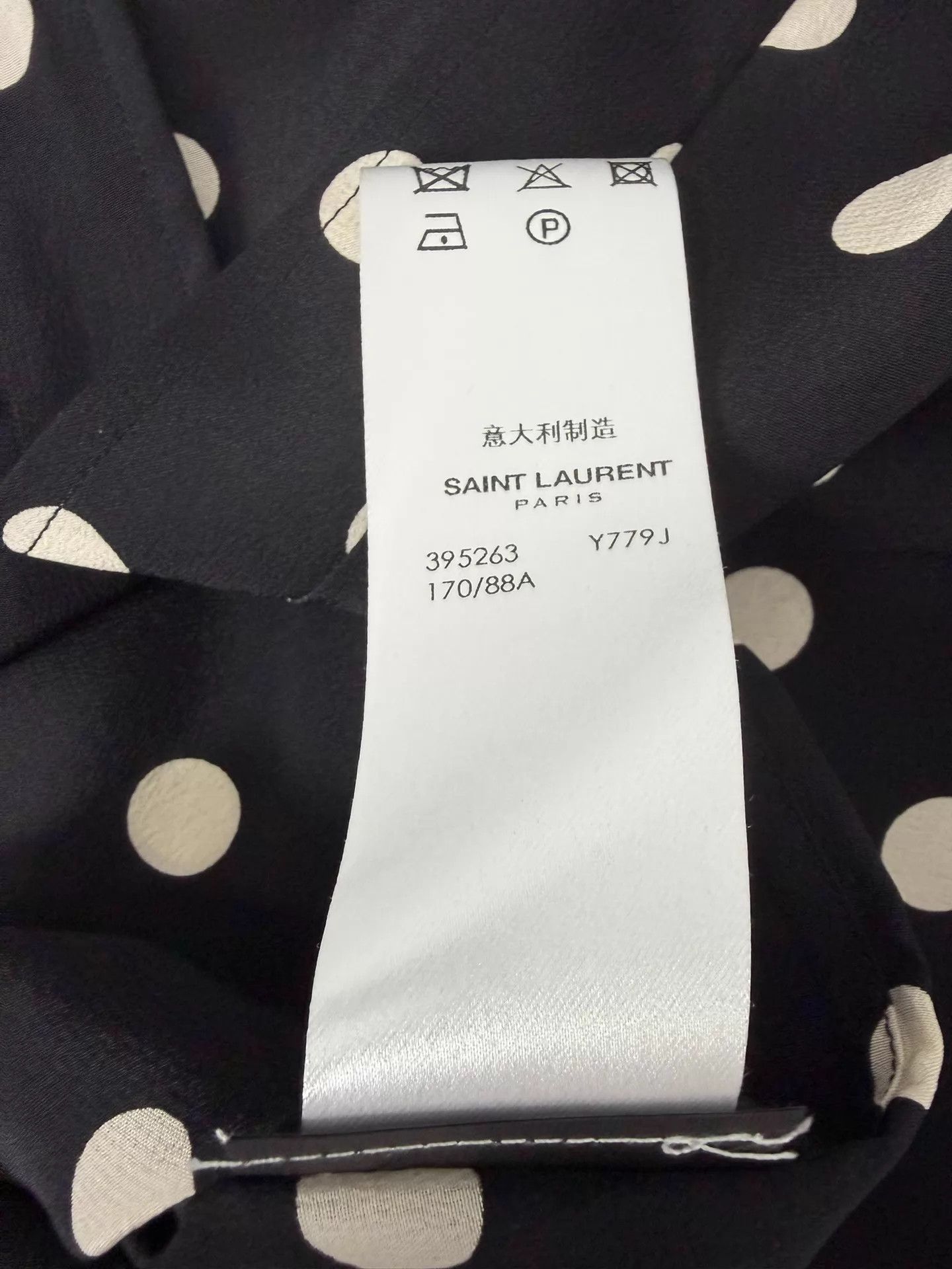 Saint Laurent Paris SLP 15fw Hedi era silk black white polka dot shirt 39 M Size US M / EU 48-50 / 2 - 6 Thumbnail