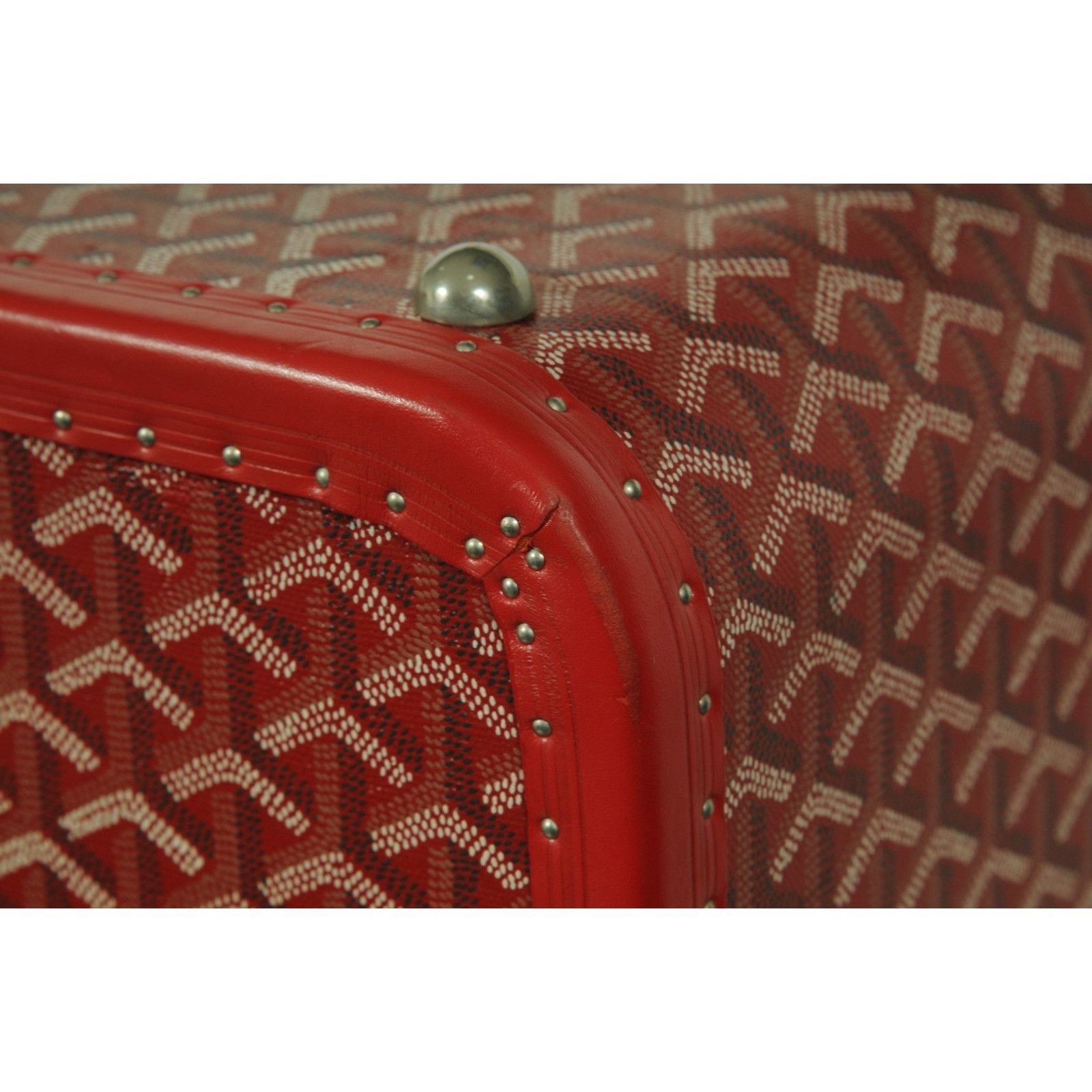 Goyard Rouge Red Compartmented Travel Trunk Palladium Carry Size ONE SIZE - 15 Thumbnail