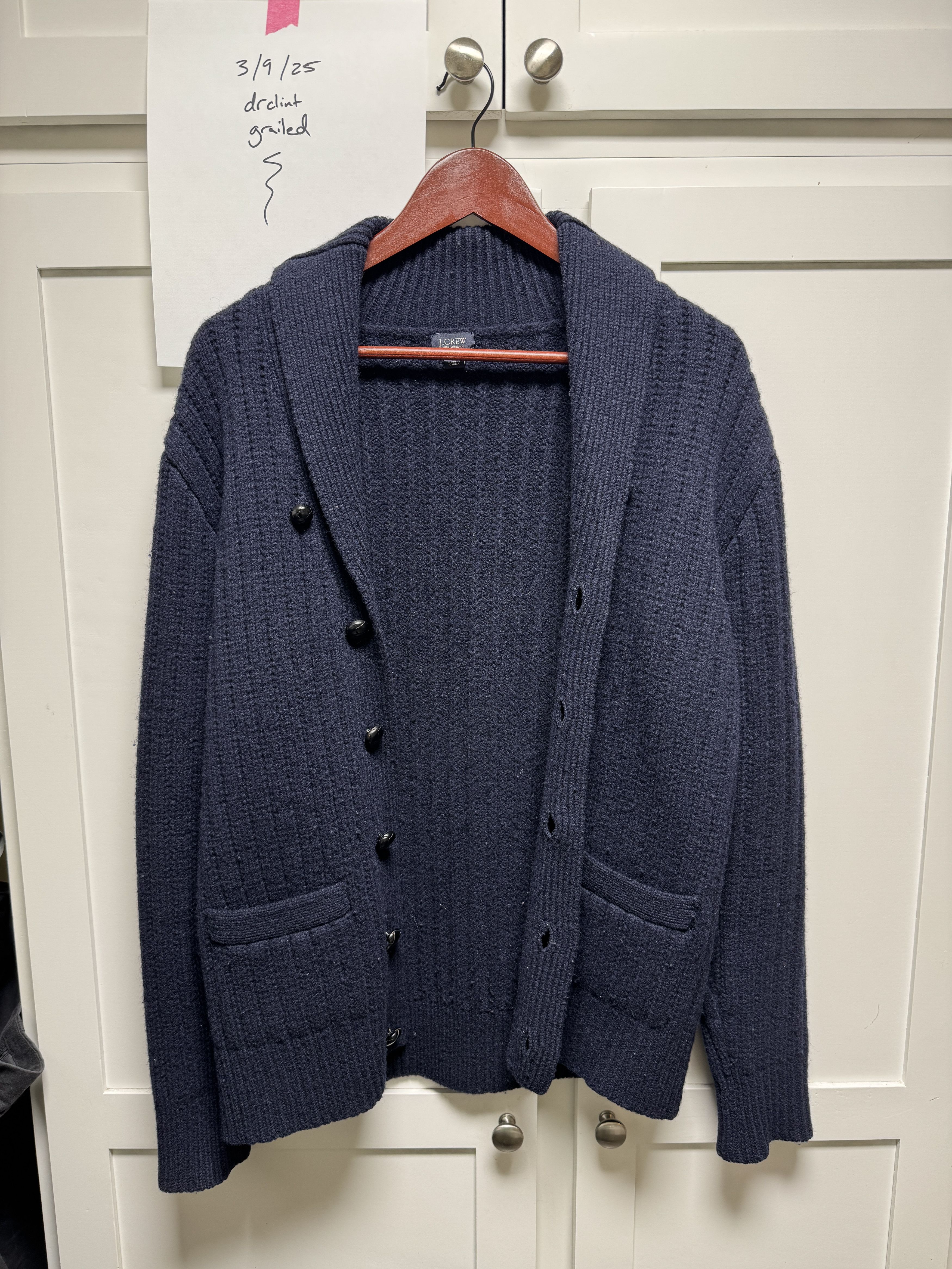 J.Crew J.Crew Navy professor style lambs wool Cardigan size Small Size US S / EU 44-46 / 1 - 1 Thumbnail