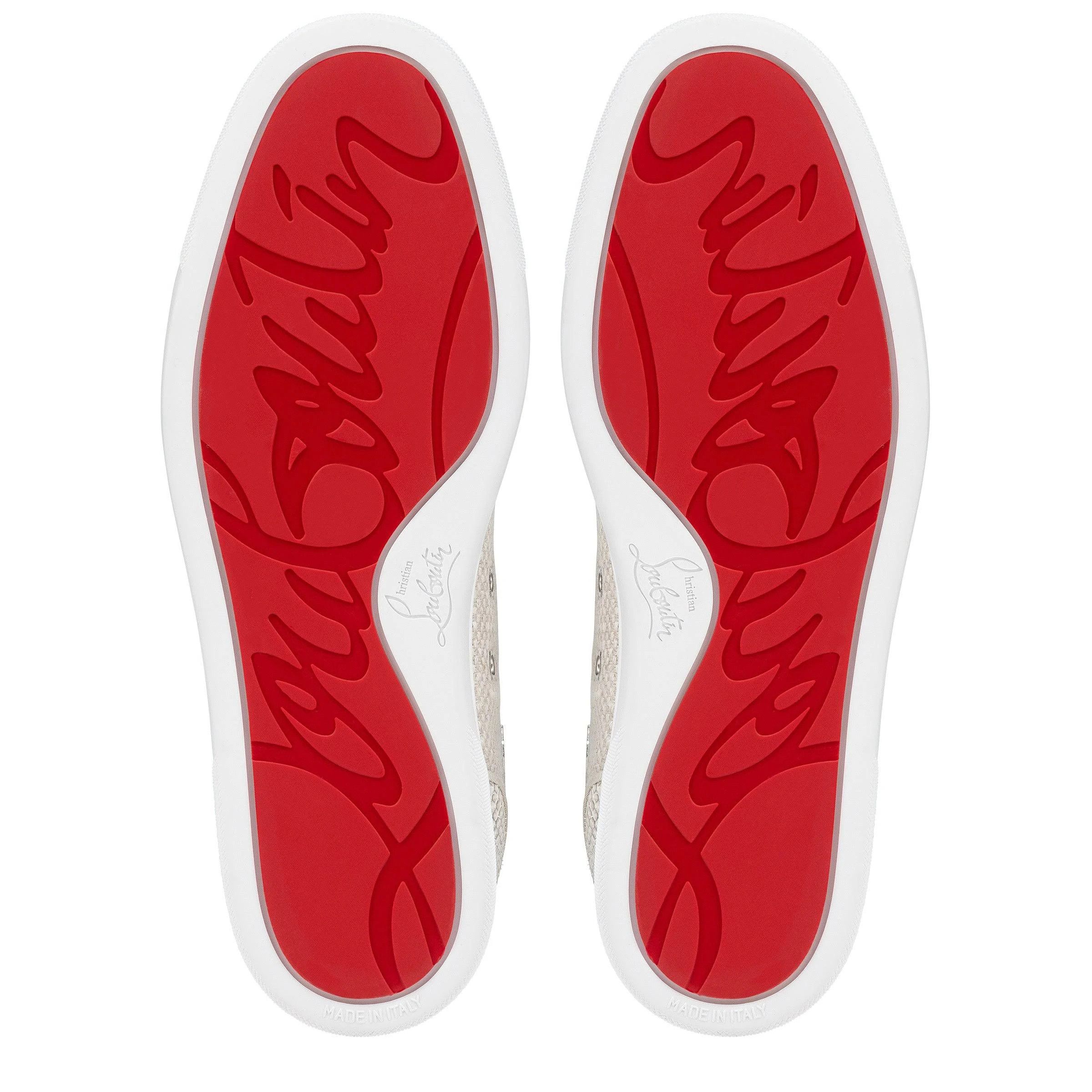 Christian Louboutin os11x1224 Louis Orlato Leather High-Top Sneakers White/Beige Size US 8 / EU 41 - 4 Thumbnail