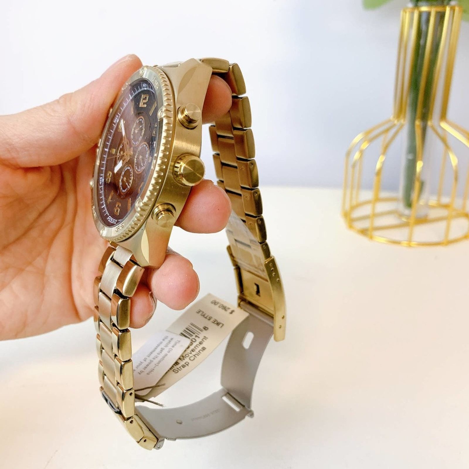 Fossil Fossil BQ2667 Brox Automatic Gold-Tone Stainless Steel Watch Size ONE SIZE - 4 Thumbnail