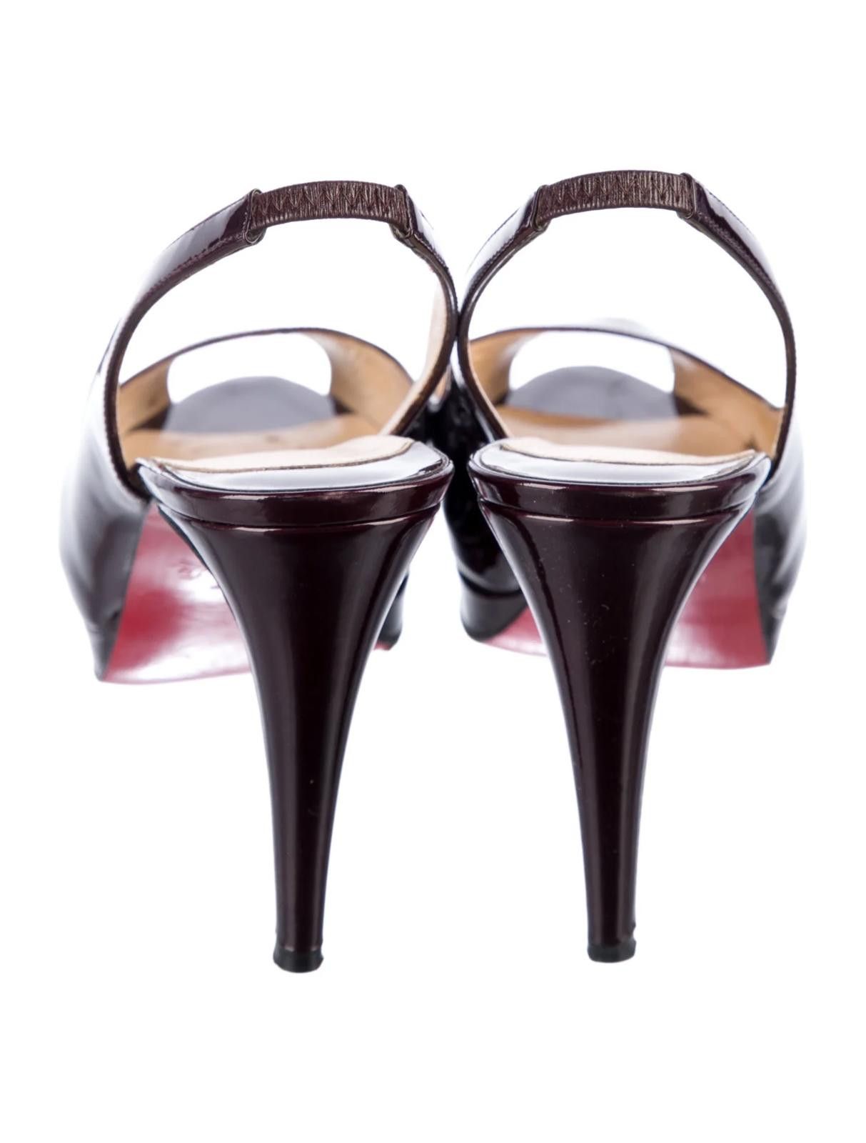 Christian Louboutin Christian Louboutin Patent Leather Slingback Pumps US6.5 Size US 6.5 / IT 36.5 - 4 Thumbnail