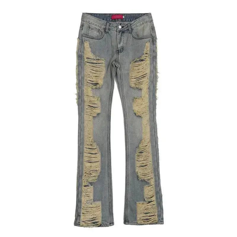 Japanese Brand Washed Ripped Frayed Jeans Pants with holes Size US 30 / EU 46 - 5 Thumbnail