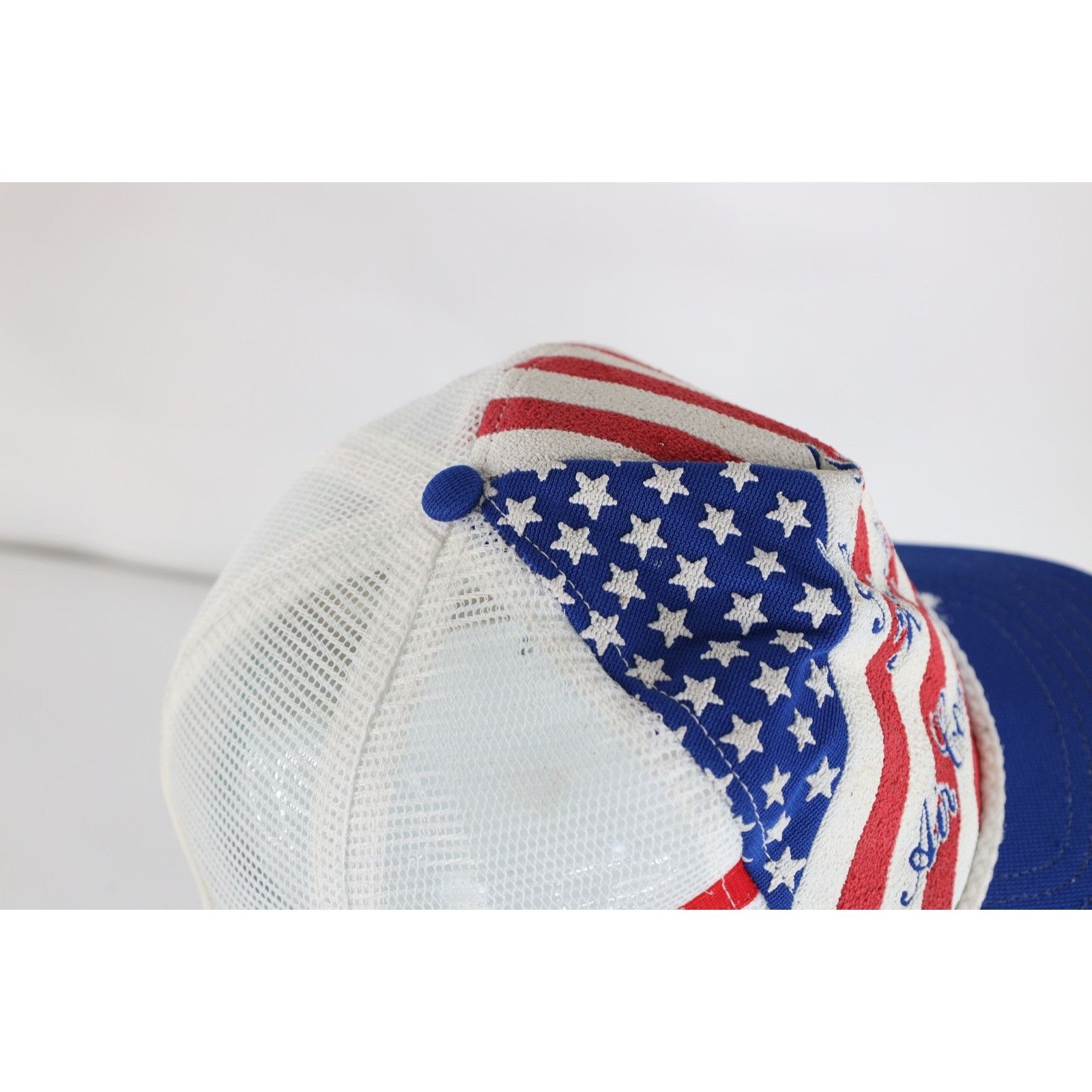 Vintage 70s 80s 3 Stripes Heating AC Flag Trucker Hat