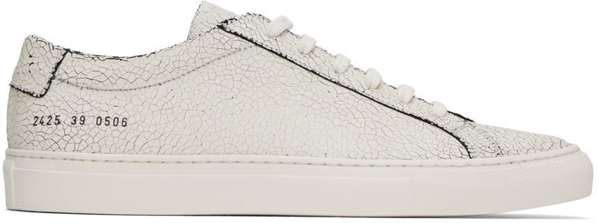 Common Projects COMMON PROJECTS ACHILLES CRACKED WHITE 2425 0506 US 13 EU 46 Size US 13 / EU 46 - 2 Thumbnail