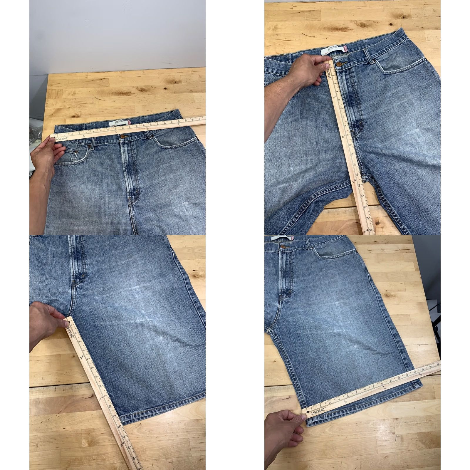 Levi's VINTAGE Levi's 569 Jeans Shorts Bermuda Men 38 Blue Relaxed 5-Pocket Y2K Skater Shorts Size US 38 / EU 54 - 8 Thumbnail