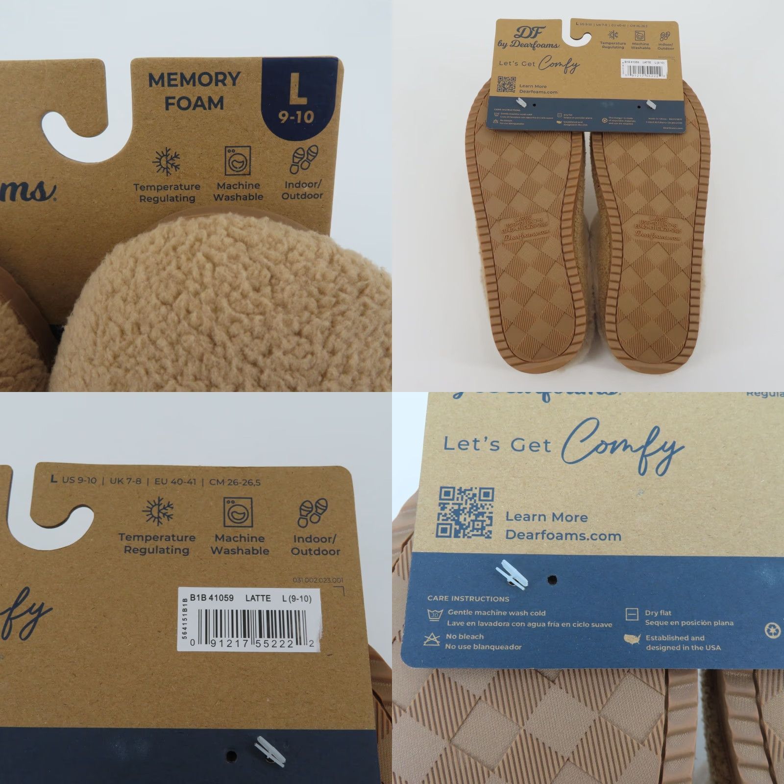 Vintage Dearfoams Women Slipper Indoor Outdoor Memory Foam Beige 9-10 Large NEW Size ONE SIZE - 8 Thumbnail