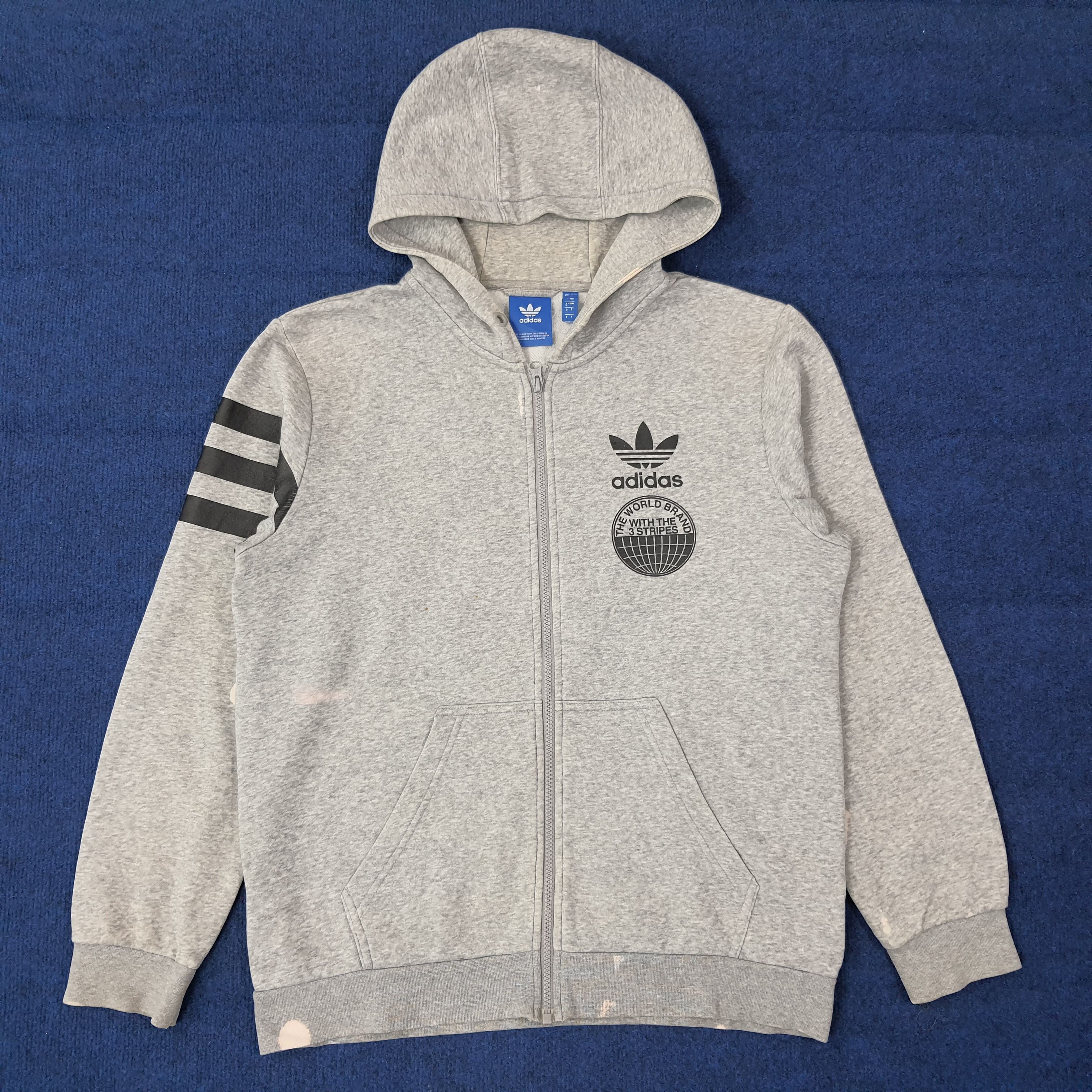 Adidas Vintage Adidas 3 Stripes Zipper Hoodie C261N27 Size US M / EU 48-50 / 2 - 1 Thumbnail