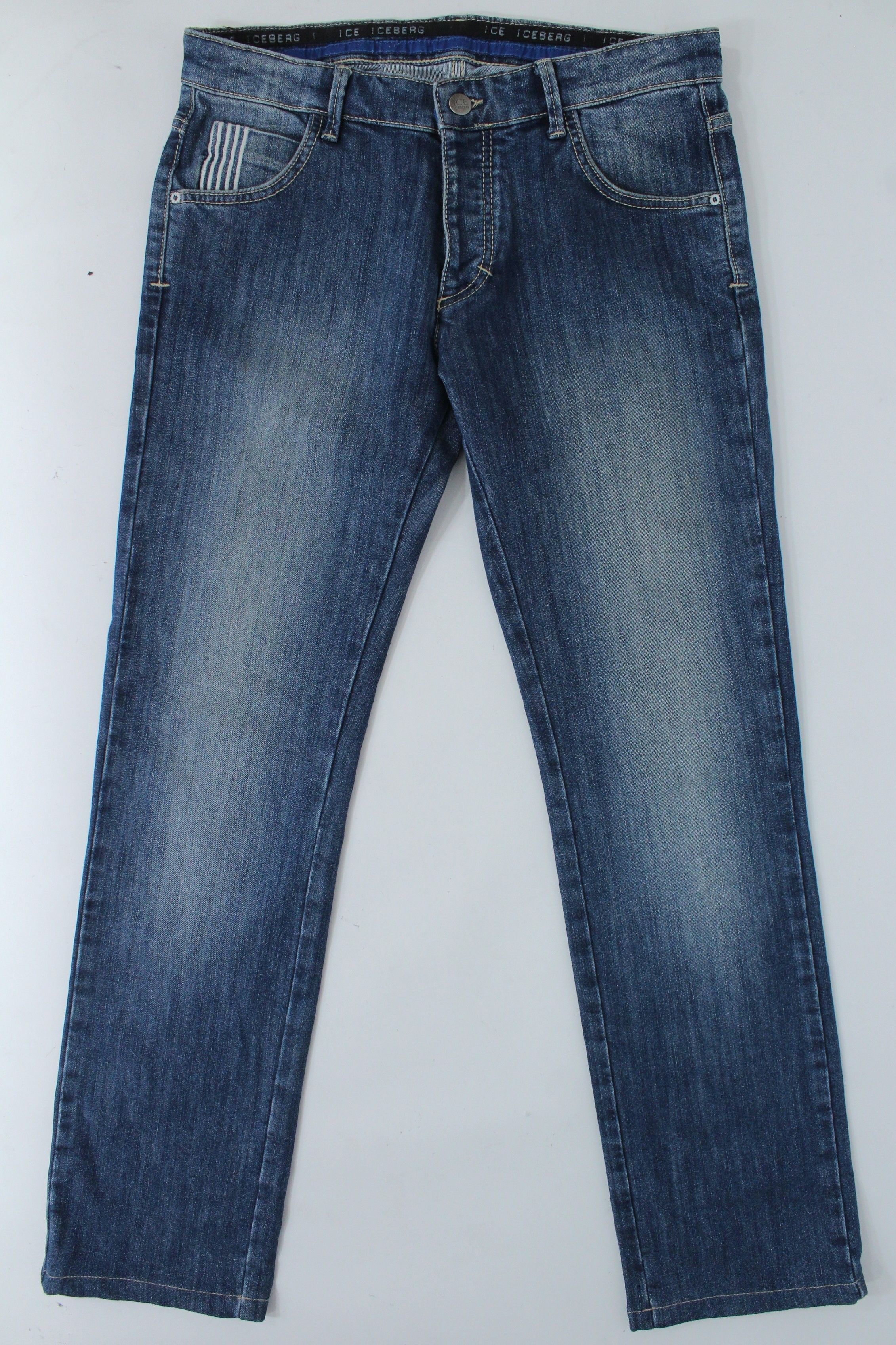 Iceberg Iceberg Indoor Big Logo Blue Distressed Denim Jeans Size 31 Size US 31 - 4 Thumbnail