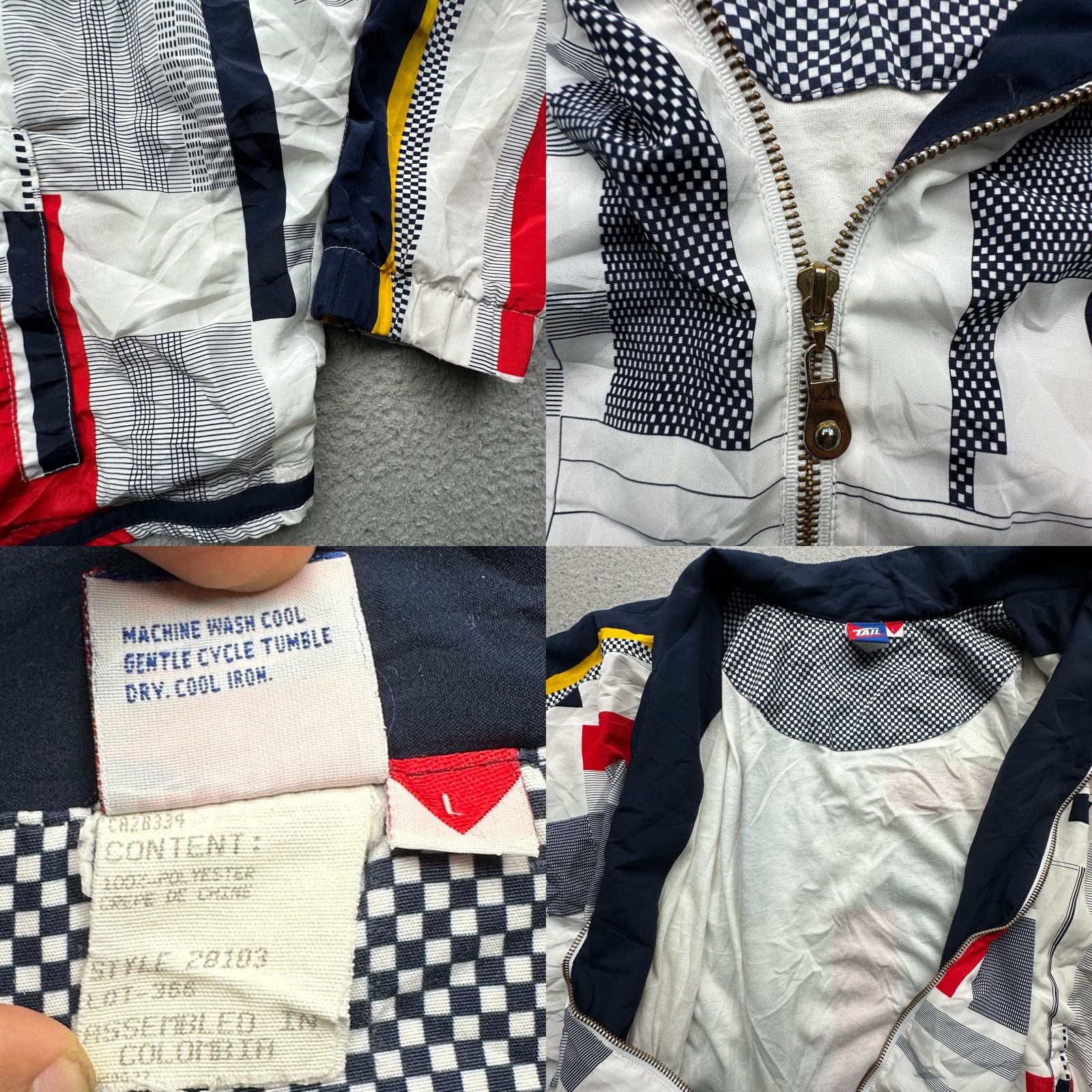Vintage VINTAGE Tail Geometric AOP Windbreaker Jacket Womens Large Zip Jacket Size L / US 10 / IT 46 - 8 Thumbnail