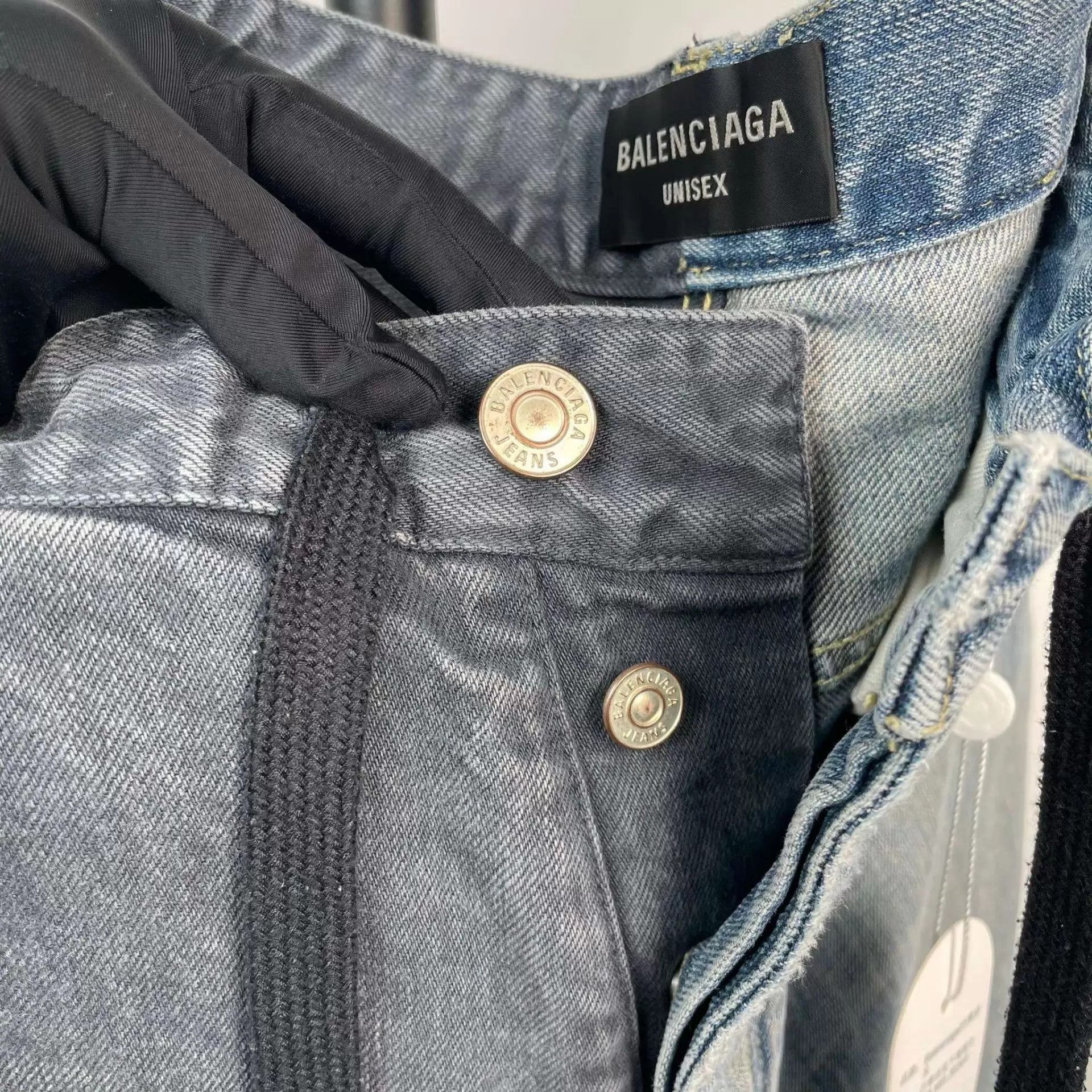 Balenciaga Balenciaga asymmetric 2-tone wide leg jeans M 95N Size US 32 / EU 48 - 7 Thumbnail