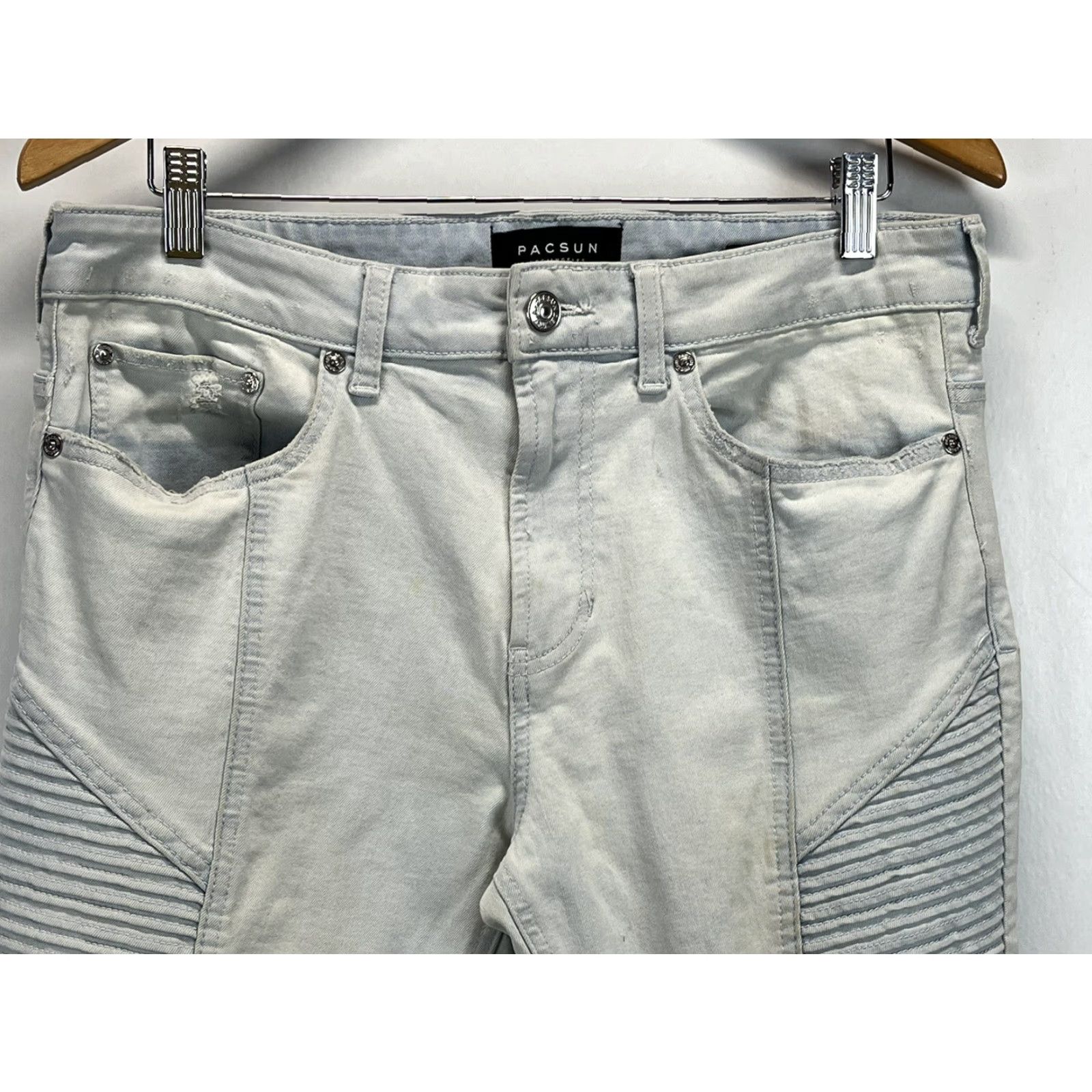 Pacsun Pacsun Stacked Skinny Moto Jeans Sz 32x30 GUC Distressed Regular Men Blue Jeans Skinny Distressed Moto Stacked Pacsun 32 30 Sz XS? Size US 32 / EU 48 - 2 Thumbnail