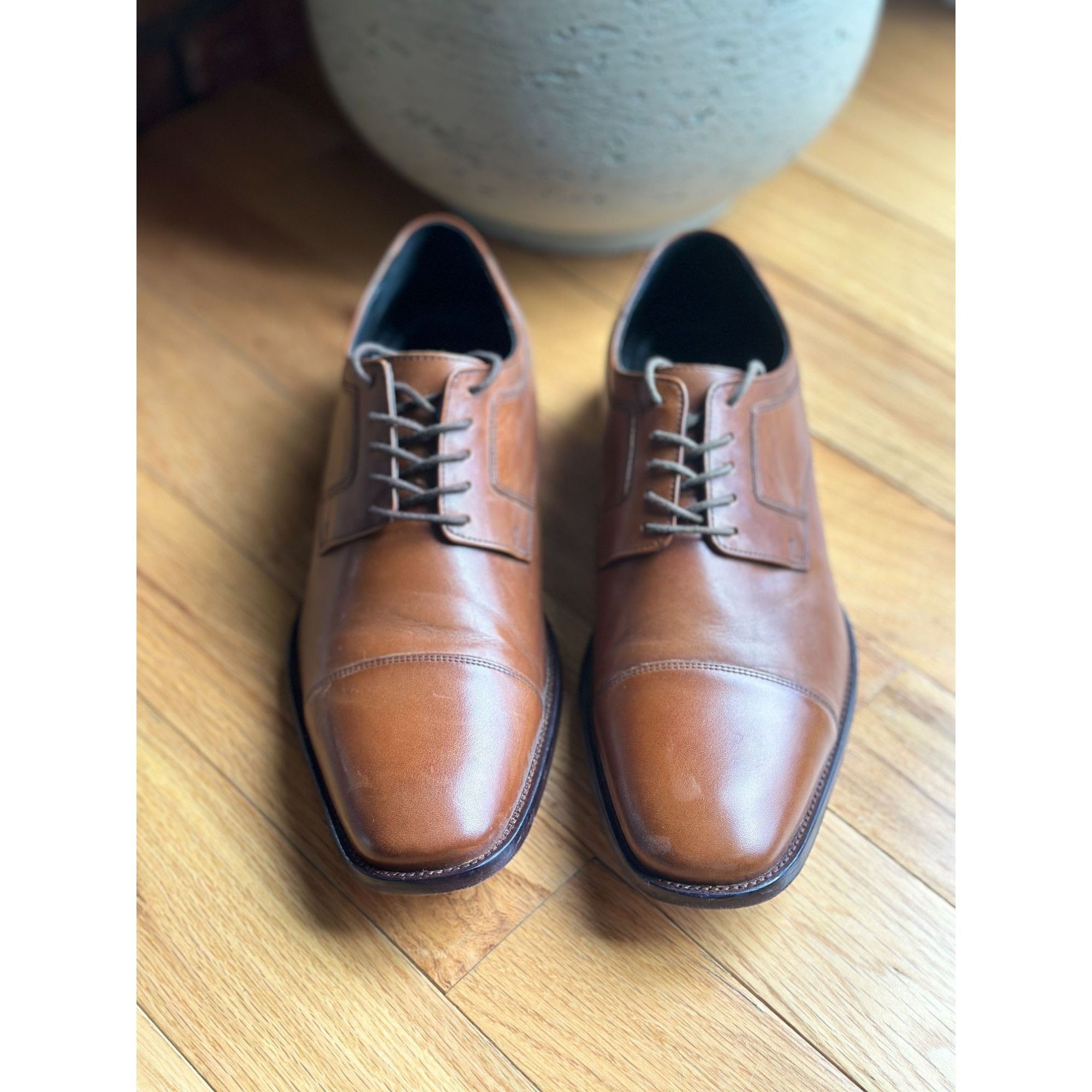 Johnston & Murphy MEN’S JOHNSTON & MURPHY DRESS SHOES BROWN STRATTON CAP TOE 1 Size US 12 / EU 45 - 3 Thumbnail