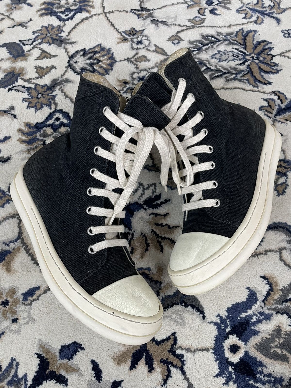 image of Rick Owens x Rick Owens Drkshdw Ramones High Size 35.5 Shoes in Black, Men's