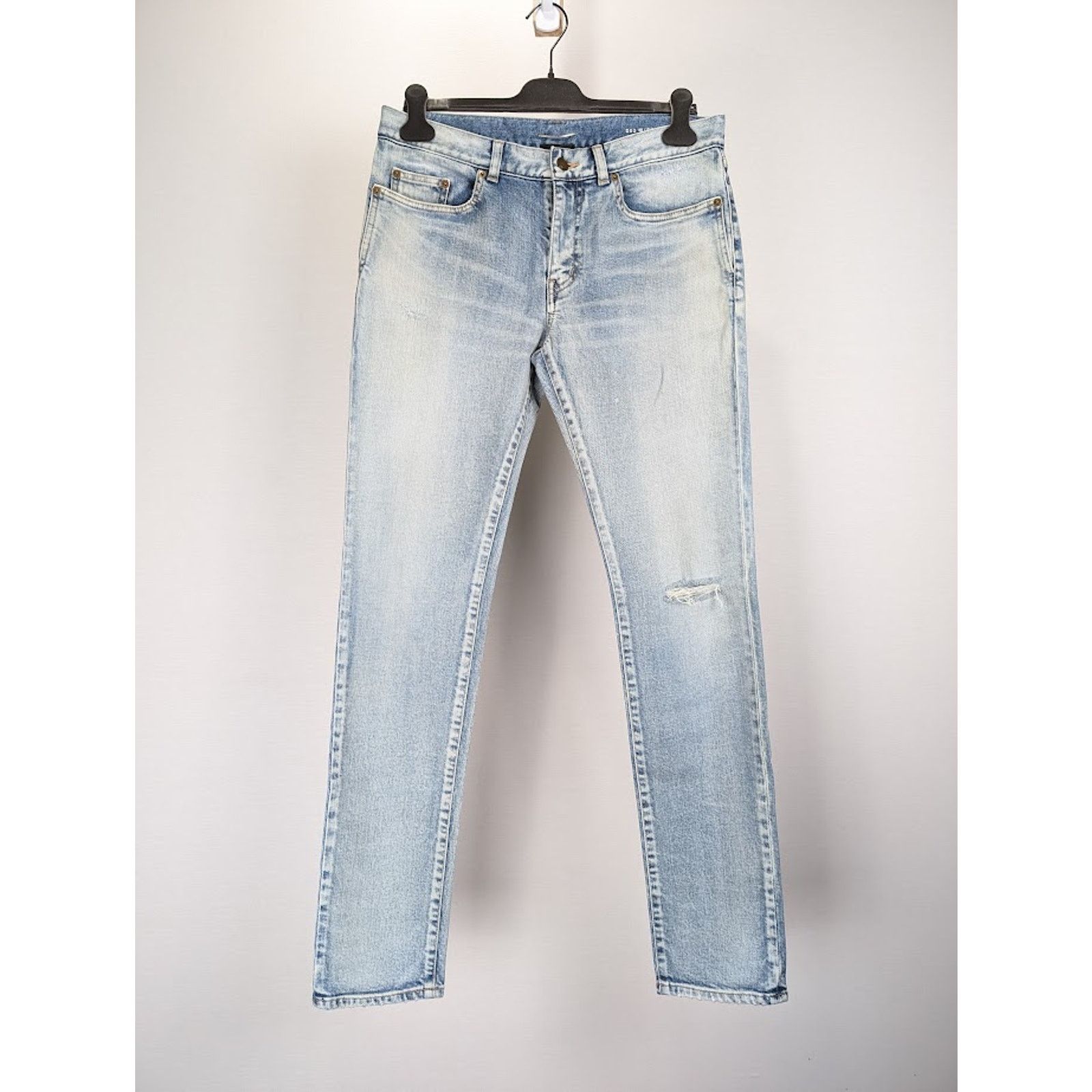 Saint Laurent Paris o1rshd1 Skinny 5 Pockets Low Pants in Santa Monica Blue Size US 36 / EU 52 - 1 Thumbnail