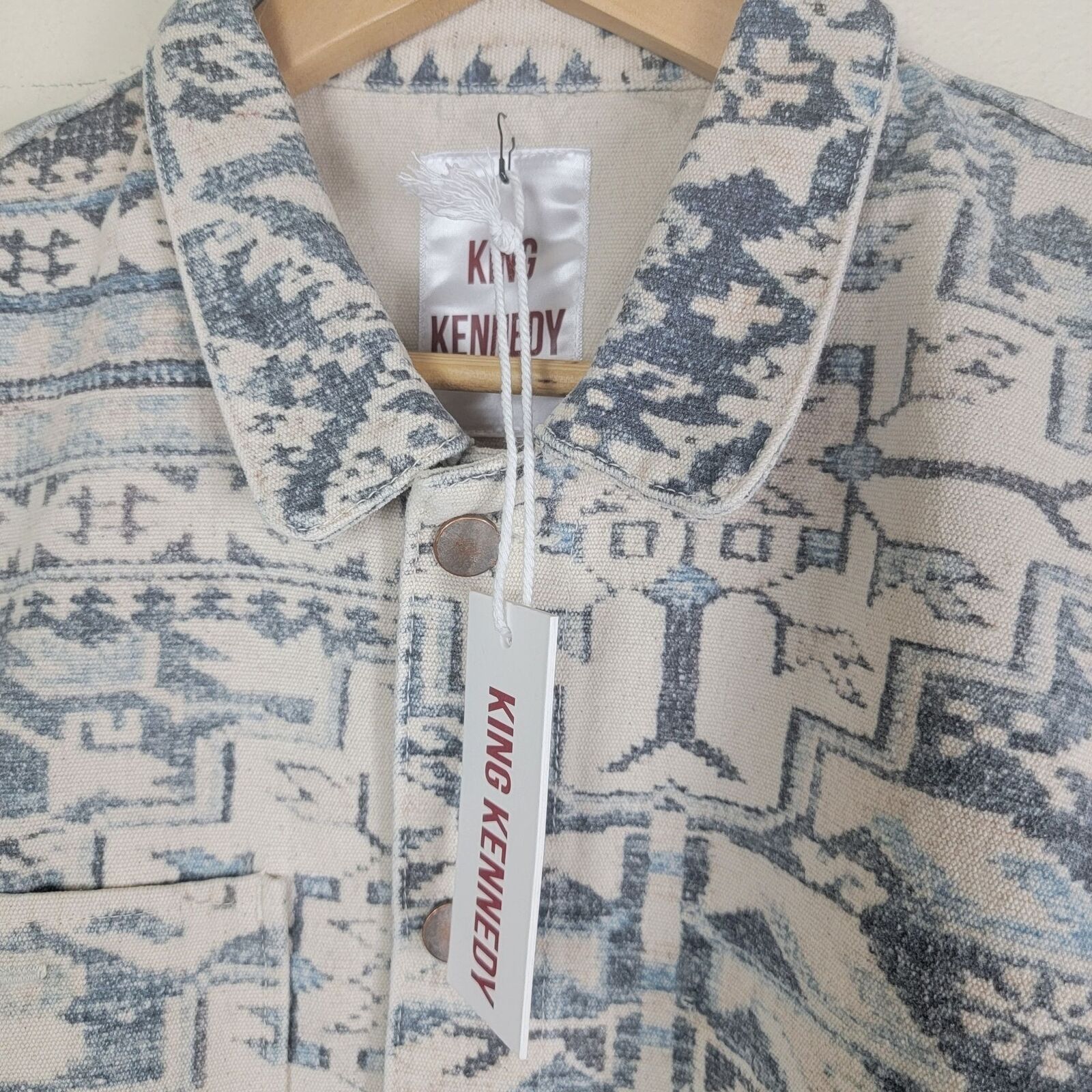 Other King Kennedy Rugs Printed Ecru Canvas Chore Jacket Size US XXL / EU 58 / 5 - 6 Thumbnail