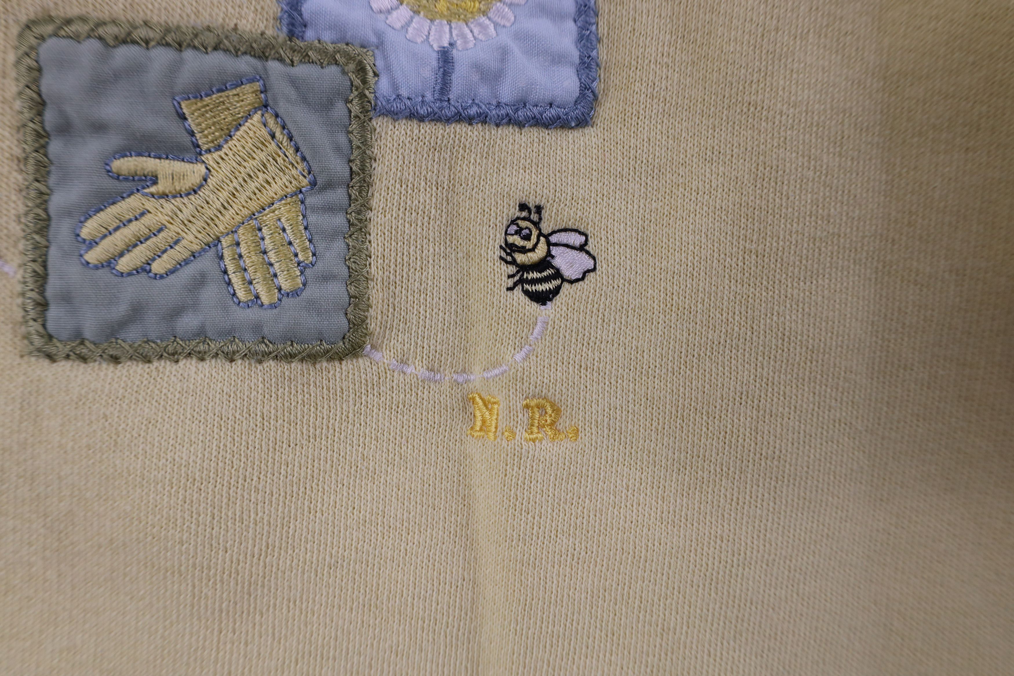 Vintage Vintage 90s Country Primitive Garden Bee Collared Sweatshirt Size L / US 10 / IT 46 - 5 Thumbnail