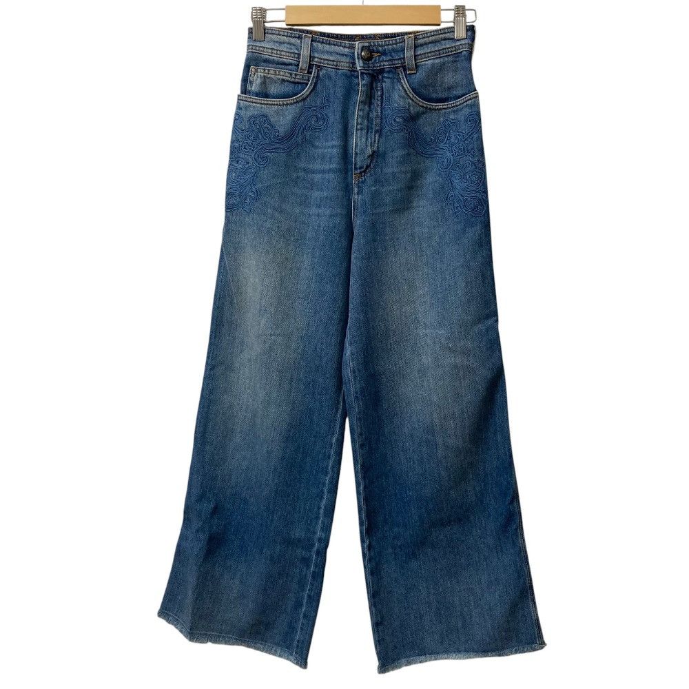 Etro Etro Etro Paisley Embroidery Denim Wide Jeans Textile Jeans DUTY FREE for USA Size ONE SIZE - 1 Thumbnail