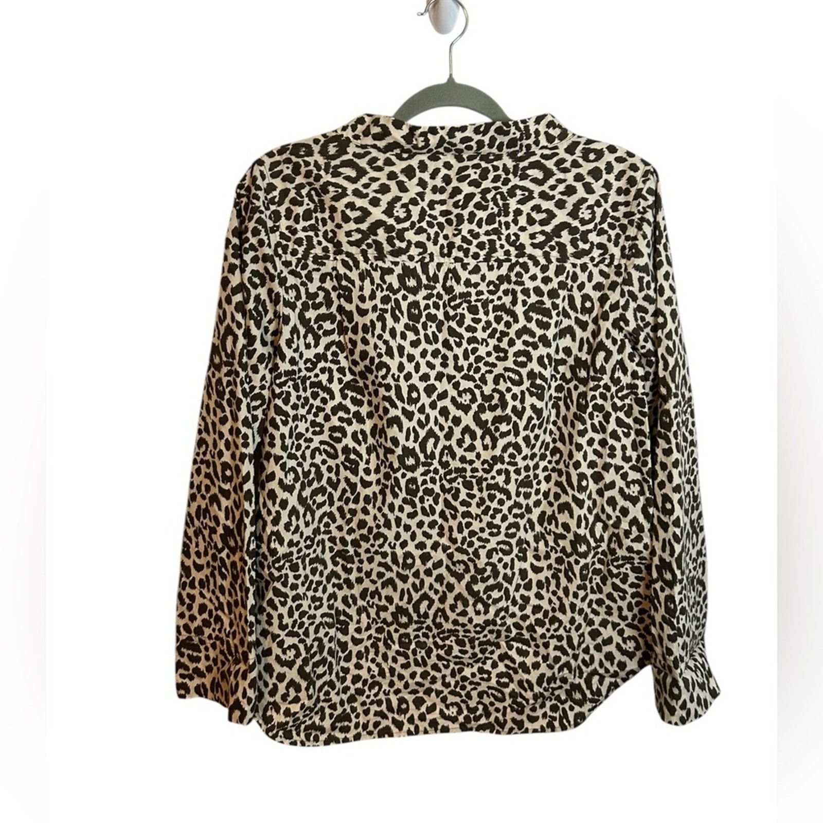 J.Crew J.Crew Animal Print Button Neck Tunic Blouse Size M / US 6-8 / IT 42-44 - 2 Thumbnail