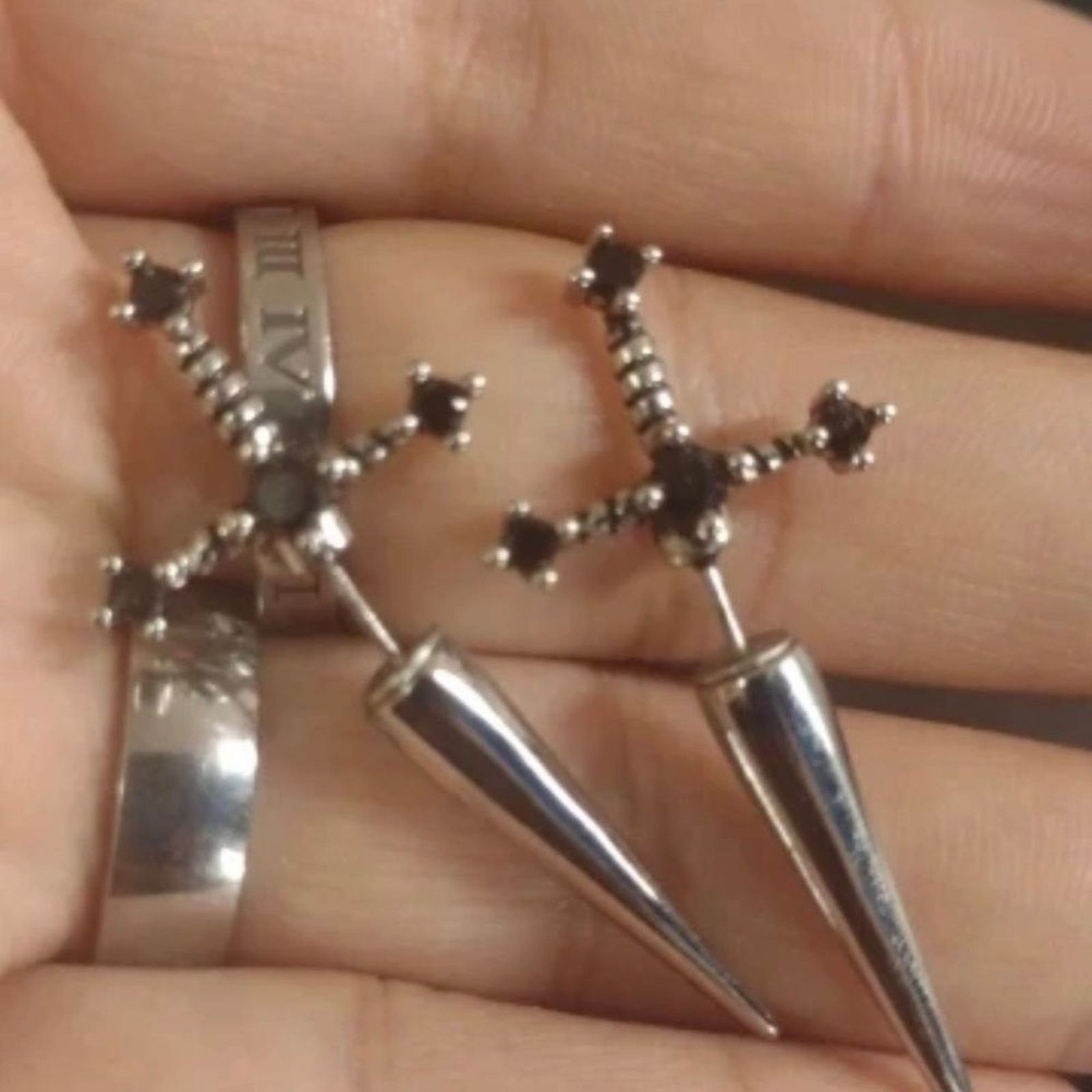 Other Sword silver plated earrings Size ONE SIZE - 5 Thumbnail