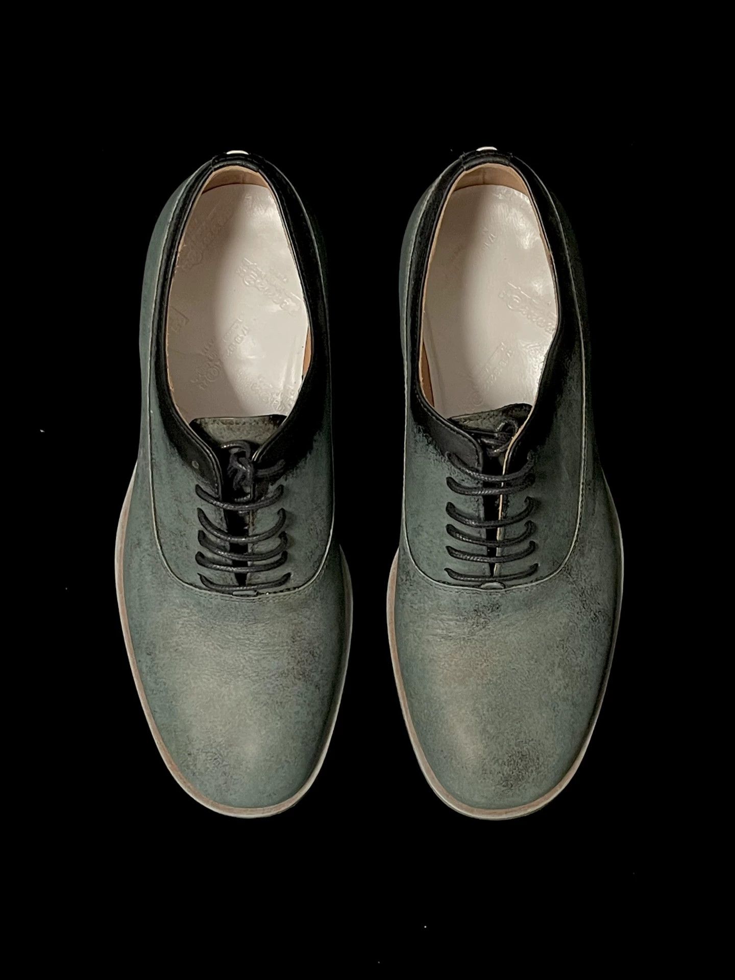 Maison Margiela Maison Margiela Turquoise Distressed Derby Shoes 37 Size US 6.5 / IT 36.5 - 2 Thumbnail