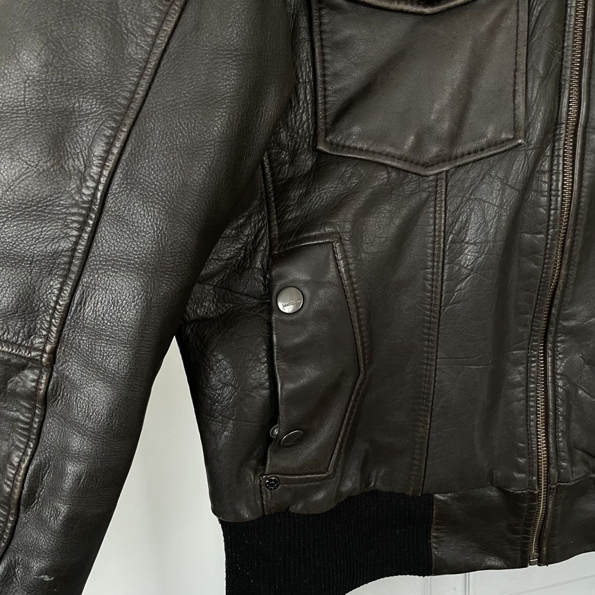 Vintage Vintage Avantgarde Cargo Leather Jacket sz M Size US M / EU 48-50 / 2 - 12 Thumbnail